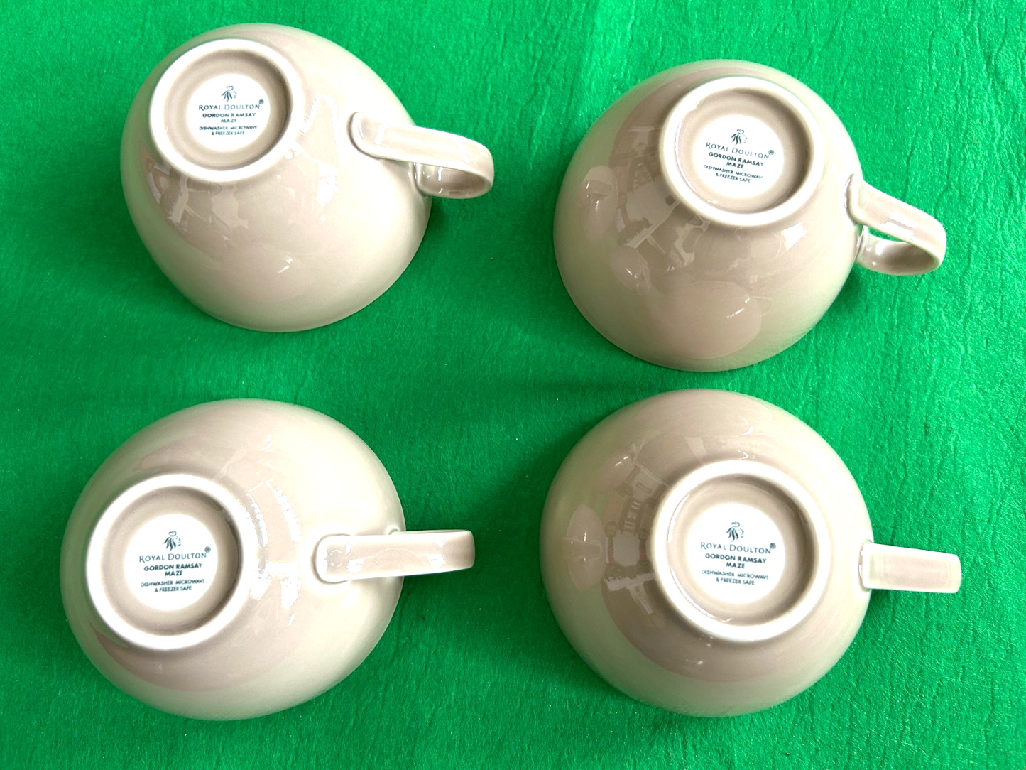 Royal Doulton Gordon Ramsay MAZE Cups Set of 4 Taupe Stoneware