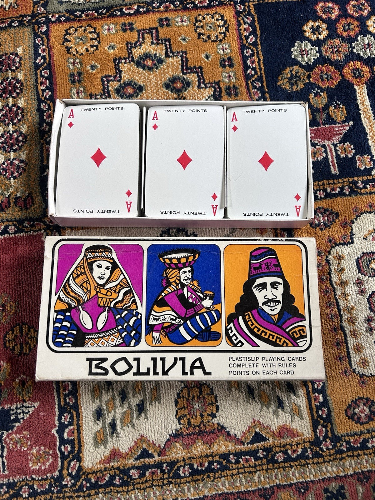 Vintage Bolivia Card Game Valentine Publishing 1960s 1970s Australia Complete