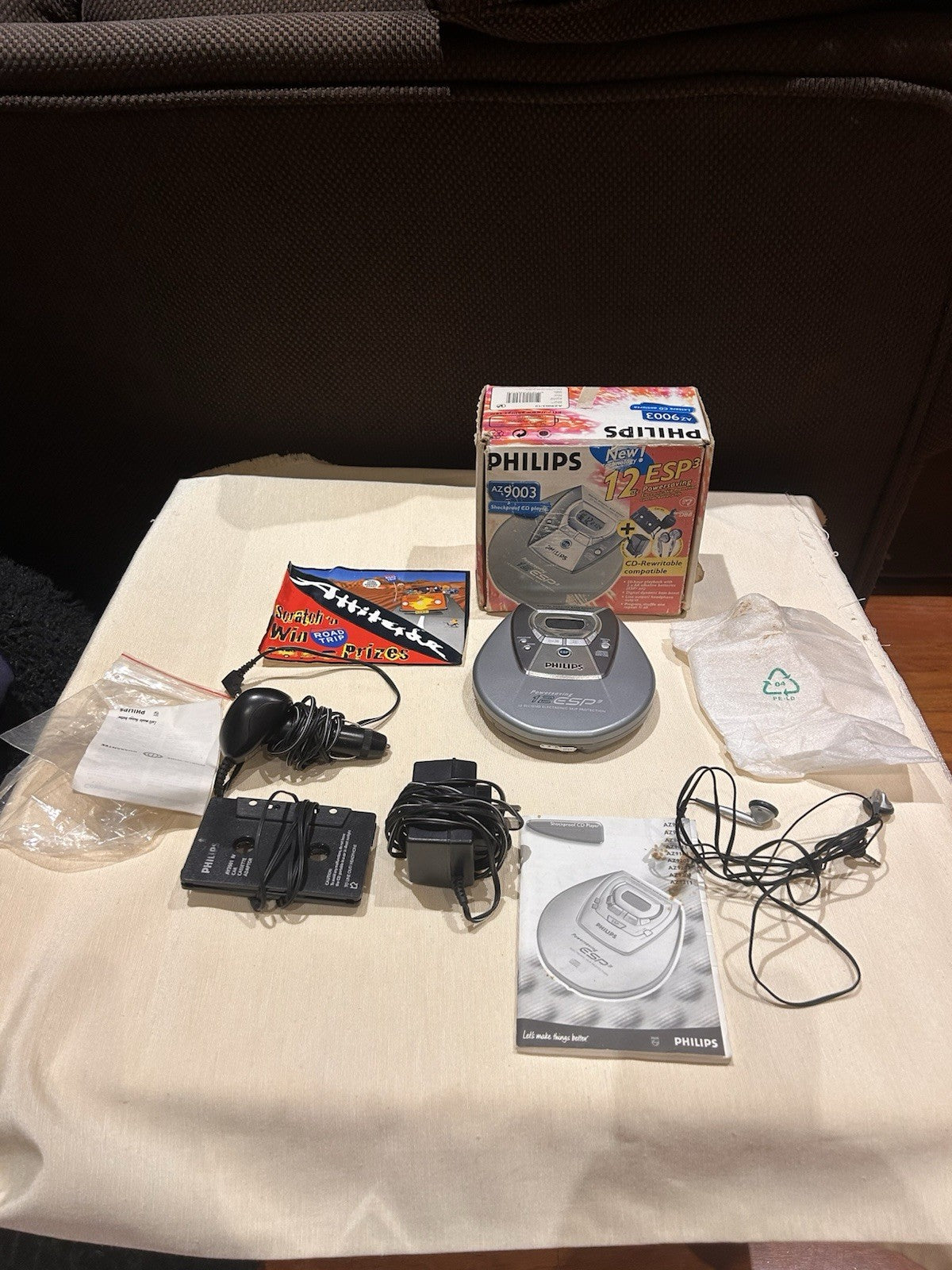 Philips AZ9003 Discman CD Player Boxed ESP 12s Vintage – Not Working