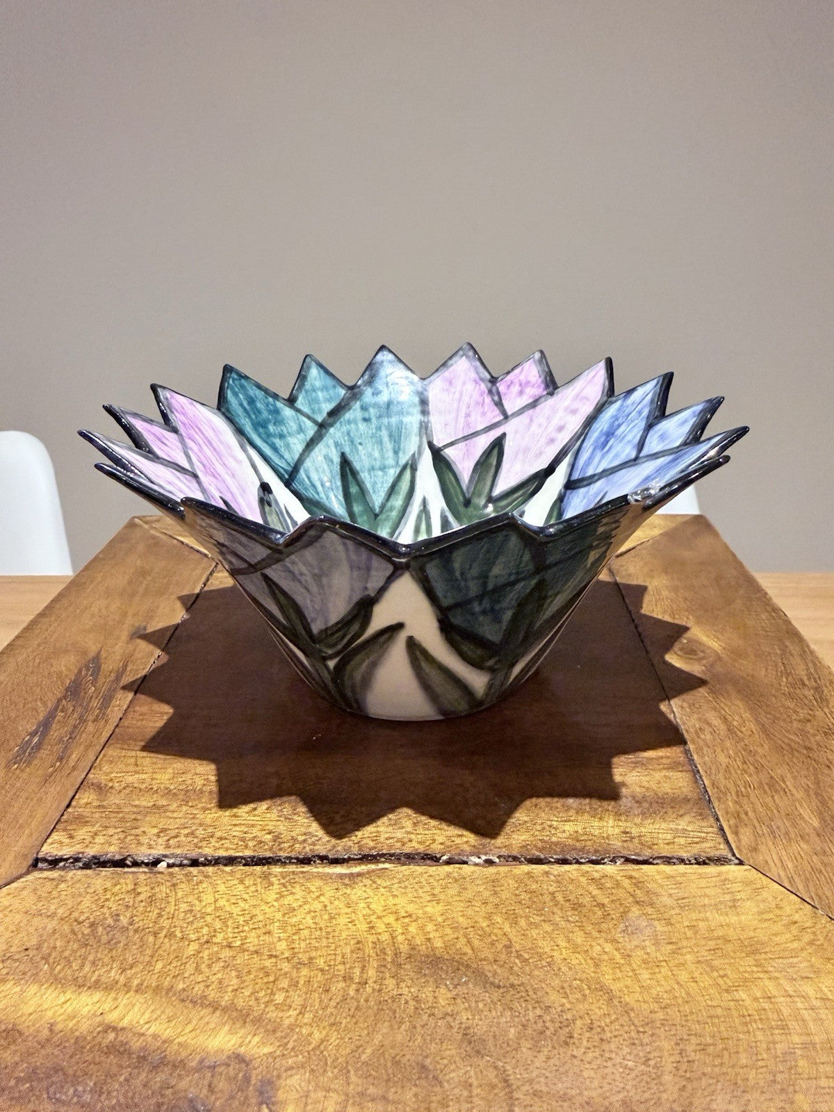Vintage Peggy Callahan Studio Pottery Bowl Australia Floral Signed 