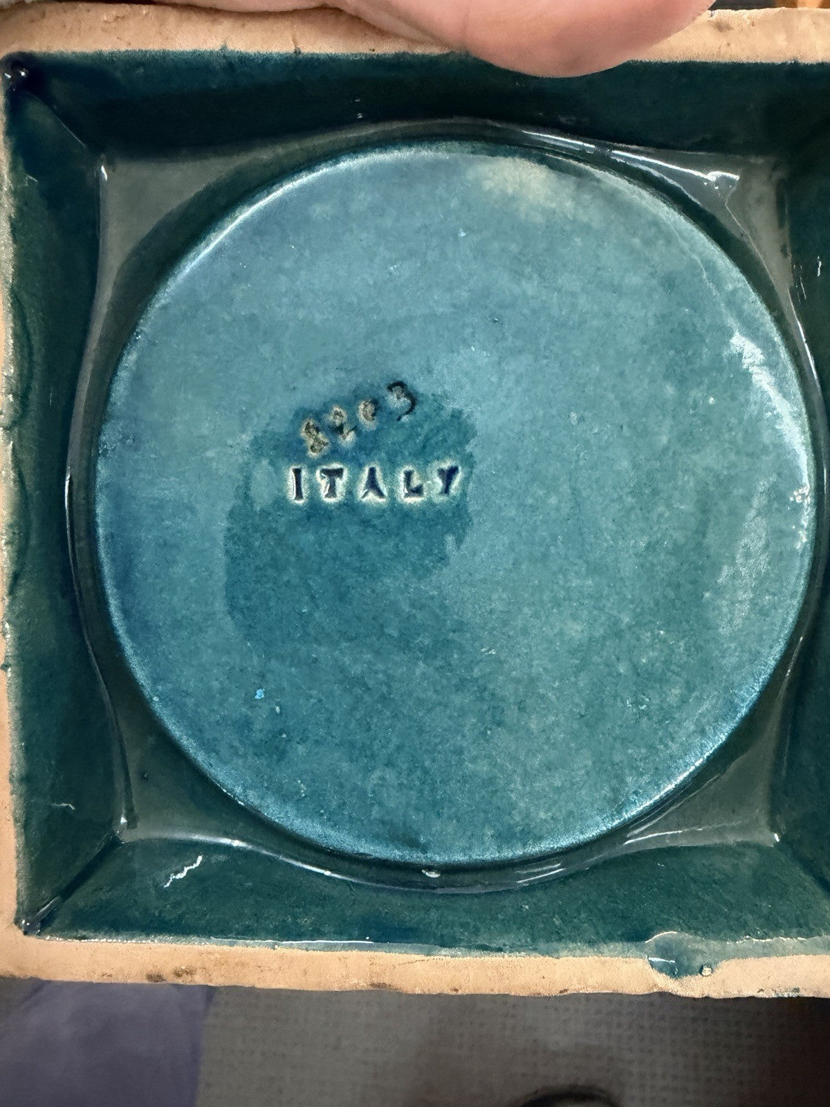 Bitossi Rimini Blu Ashtray Aldo Londi Italy Mid Century Modern Ceramic Blue