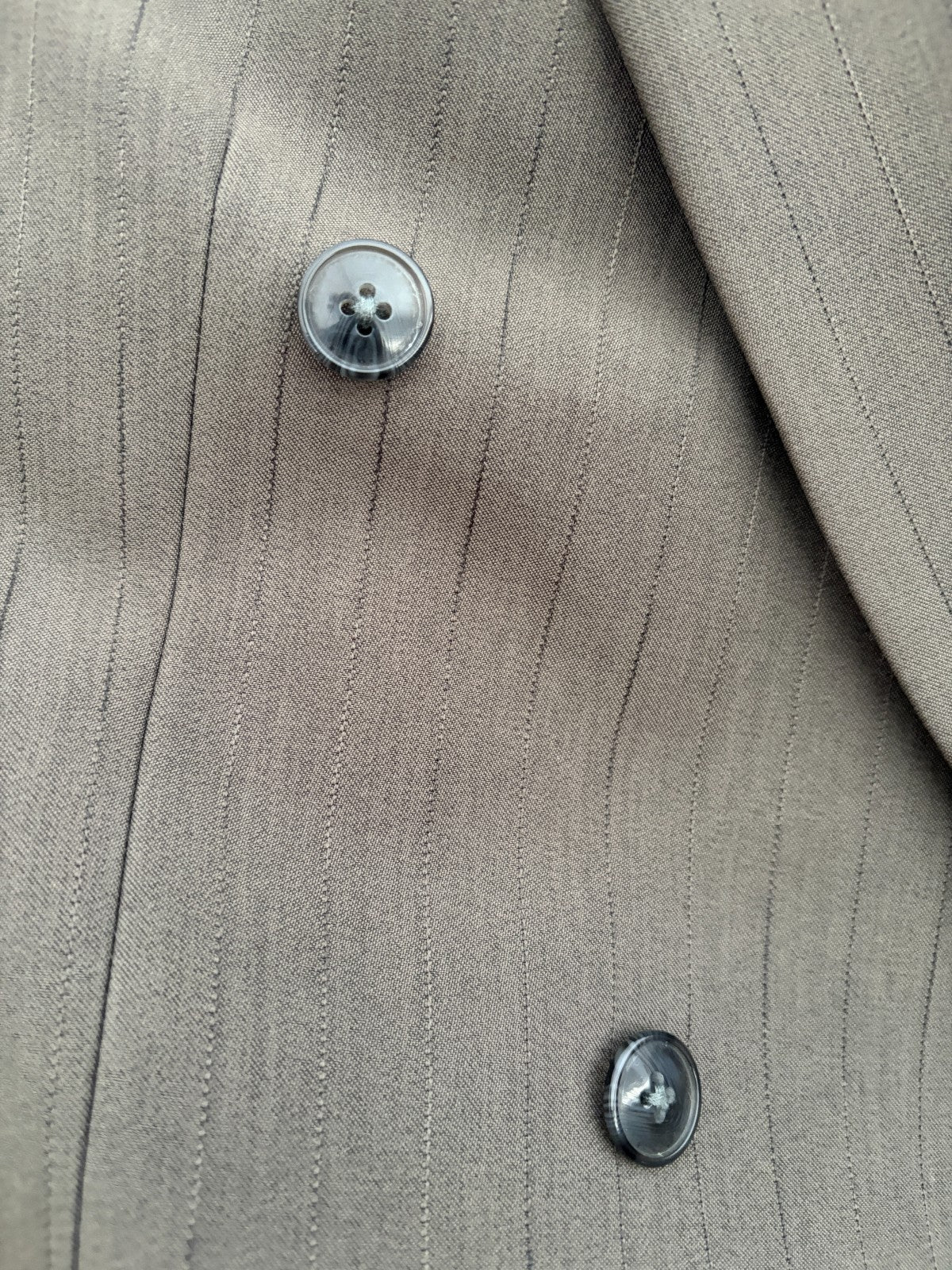 Vintage Giorgio Armani Grey Pinstripe Double Breasted Blazer Jacket Mens