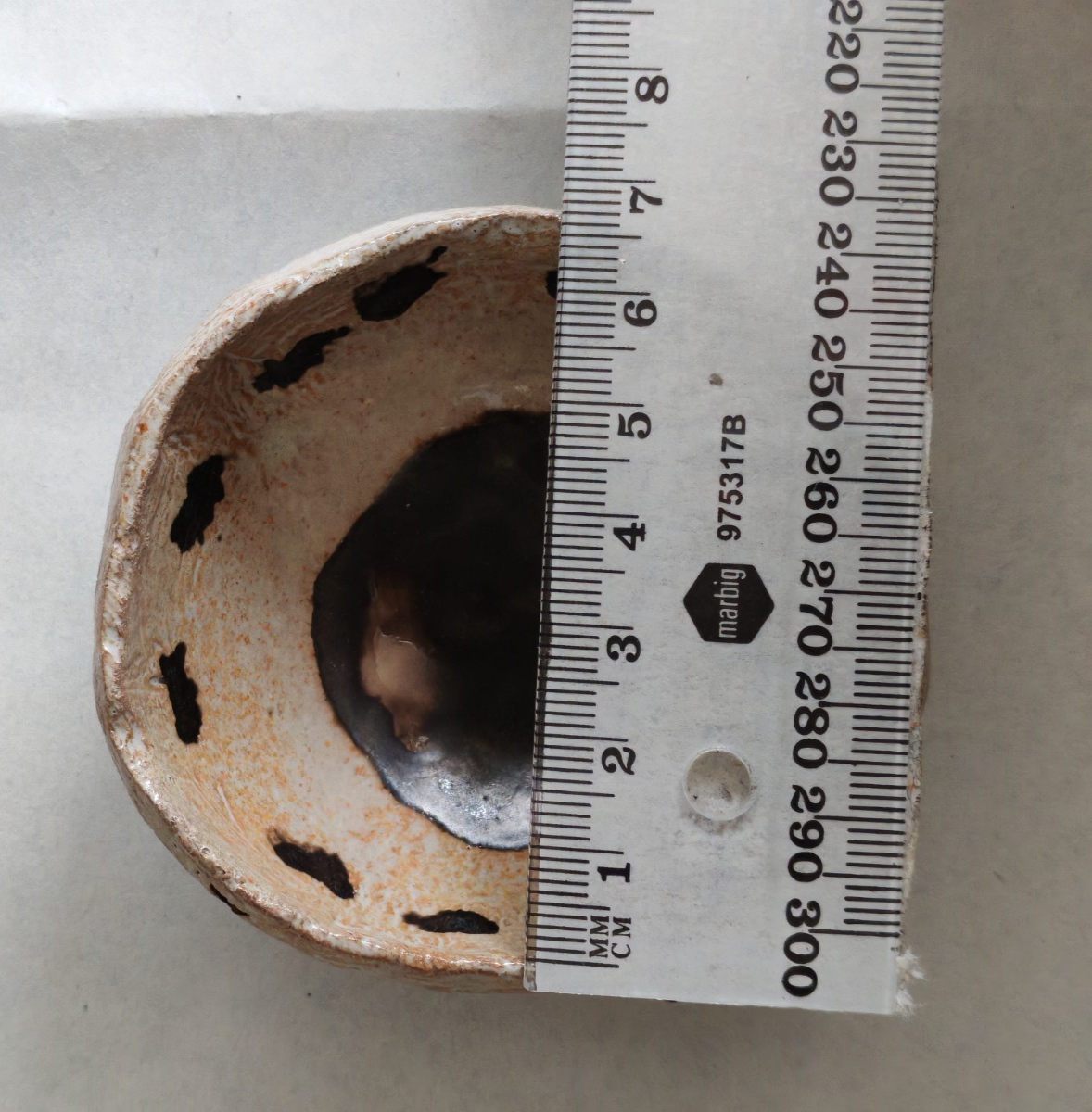 Vintage Studio Pottery Bowl – Hand-Thrown Stoneware with Spotted Interior