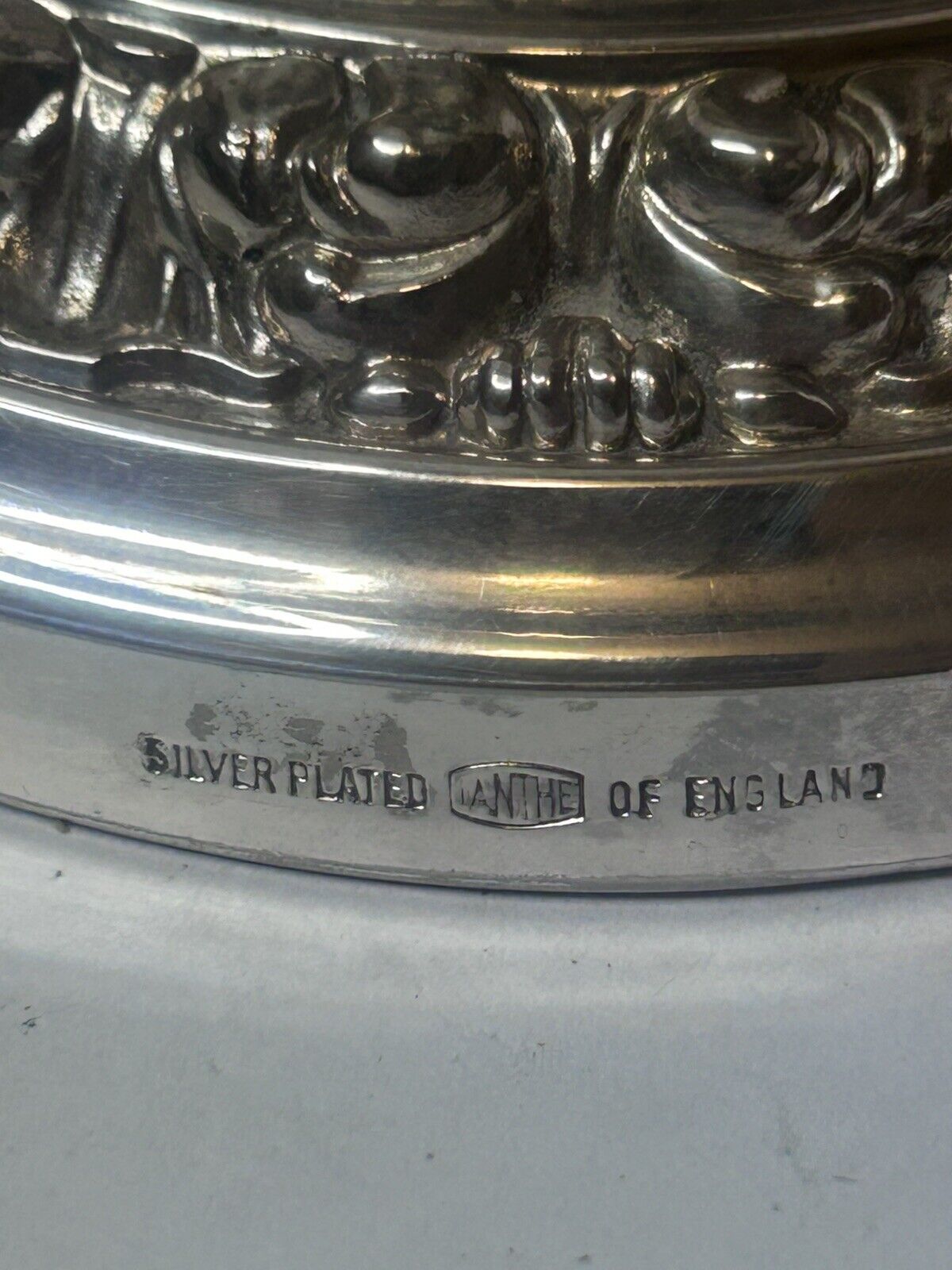 Large Vintage IANTHE (Ian Heath Ltd-UK) Silver Plated Rose Bowl & Frog (6”/15cm)