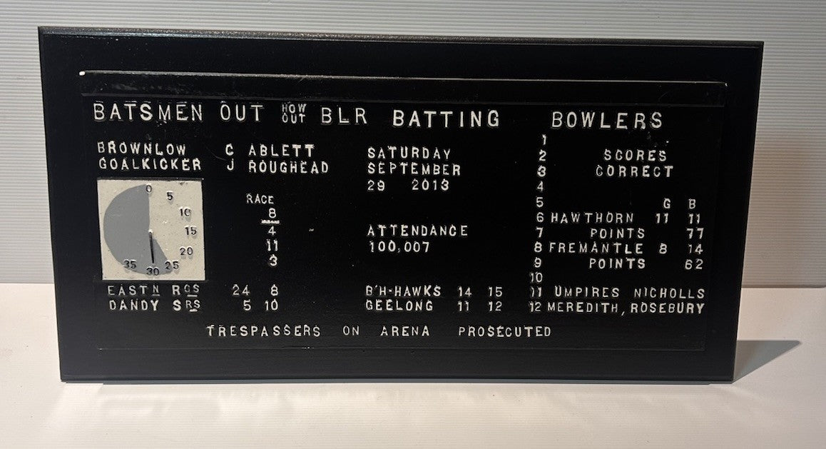 Replica MCG Scoreboard AFL Grand Final 2013 Hawthorn v Fremantle 49x25cm Approx