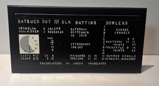 Replica MCG Scoreboard AFL Grand Final 2013 Hawthorn v Fremantle 49x25cm Approx