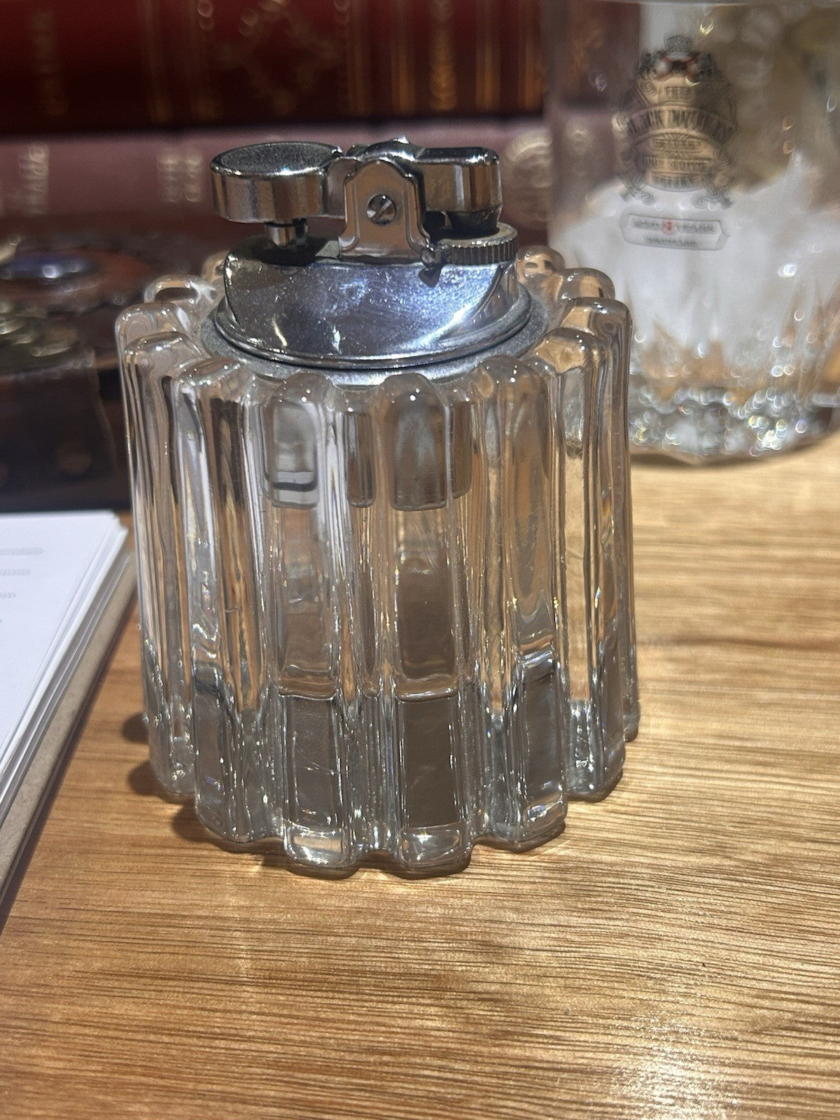 Vintage Koei Unicon Japan Glass Table Lighter Retro Desk Lighter - UNTESTED