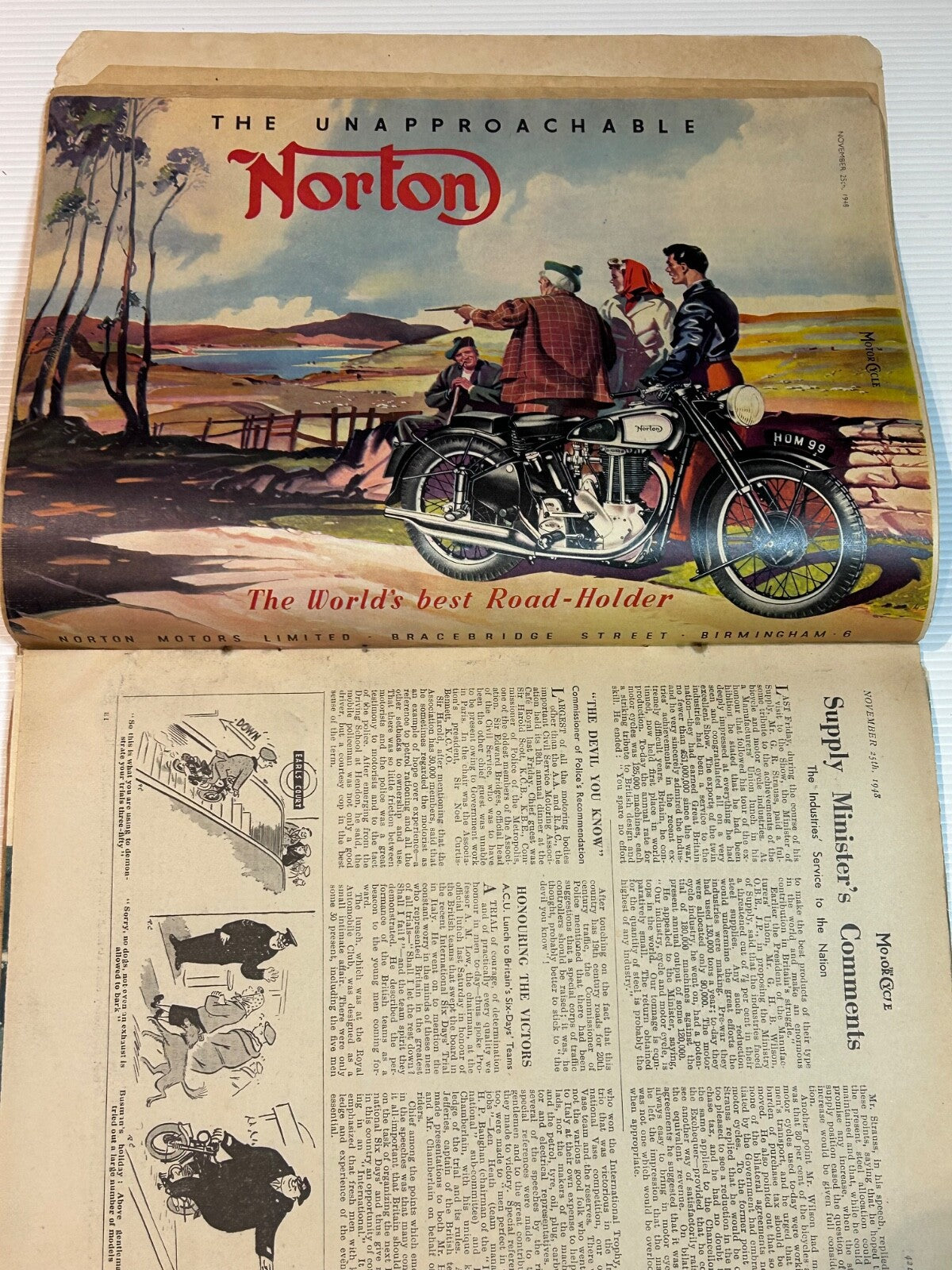 The Motor Cycle Magazine 1948 London Show Report BSA Norton Ariel ORIGINAL