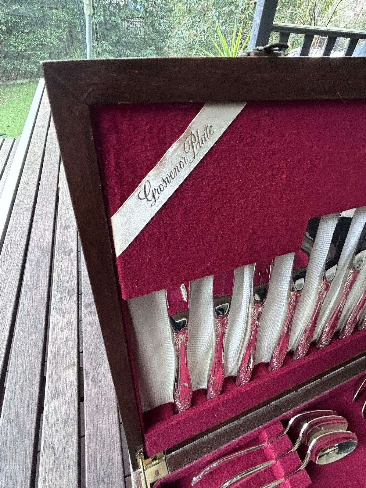 Grosvenor Laureate Silver Plated Cutlery Set for 6 + Serving Pieces 1960s Vintag