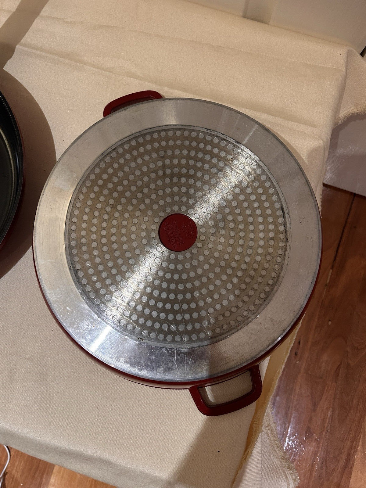 Baccarat Cast Aluminium Red Casserole w Lid & Frypan Set Non-Stick Induction