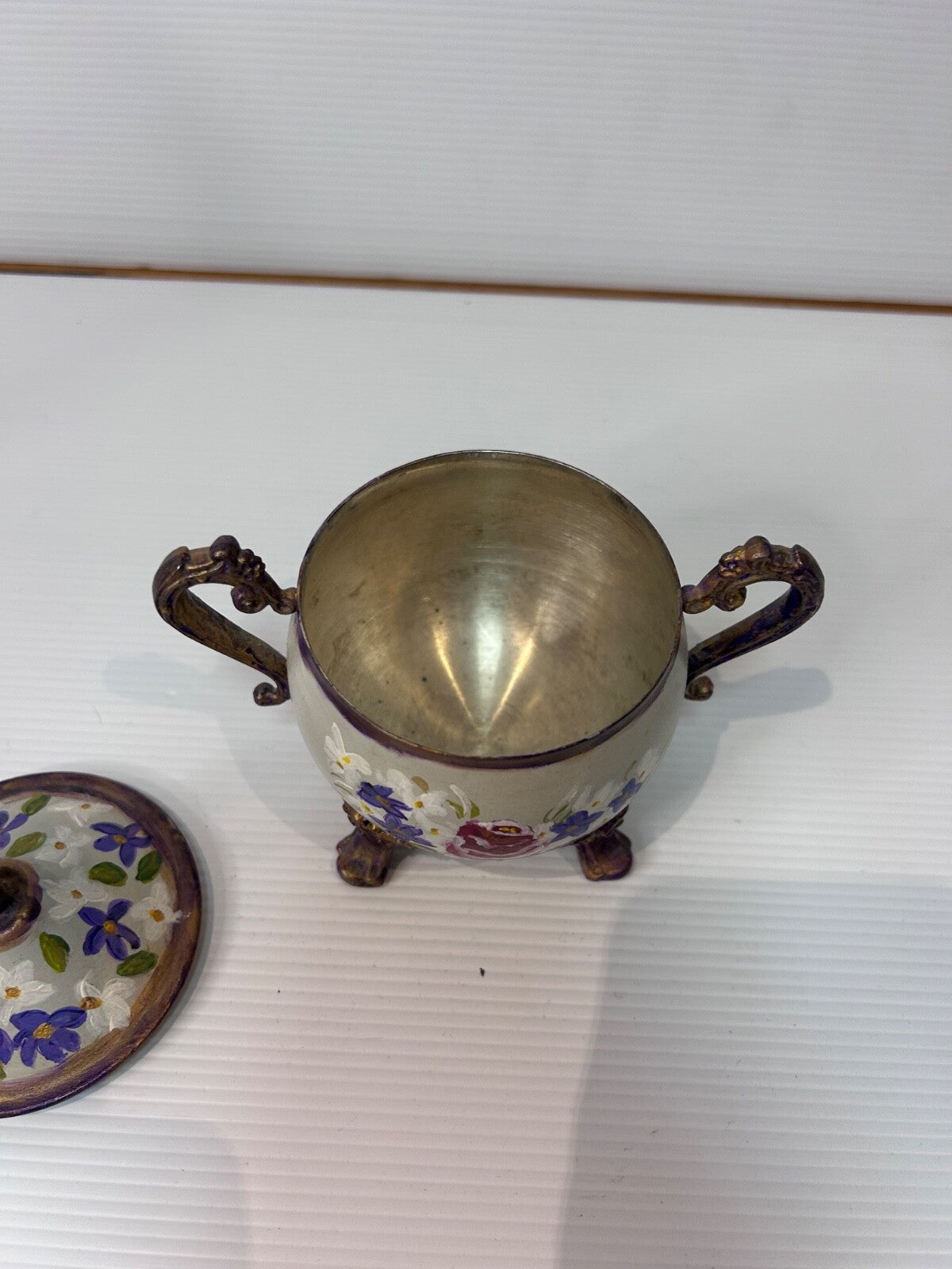 Antique Silver Plated Tea Set Refurbished Hand Painted by Beverley Shearer 2007