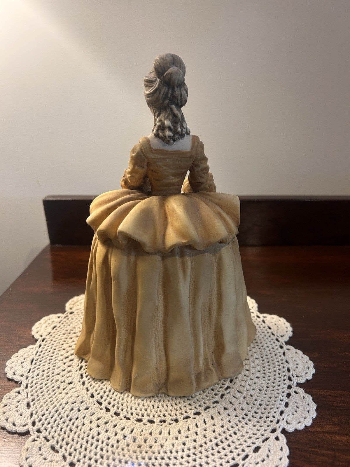 Vintage Andrea by Sadek 7845 Figurine Victorian Lady with Hat 8.5” Bisque Finish