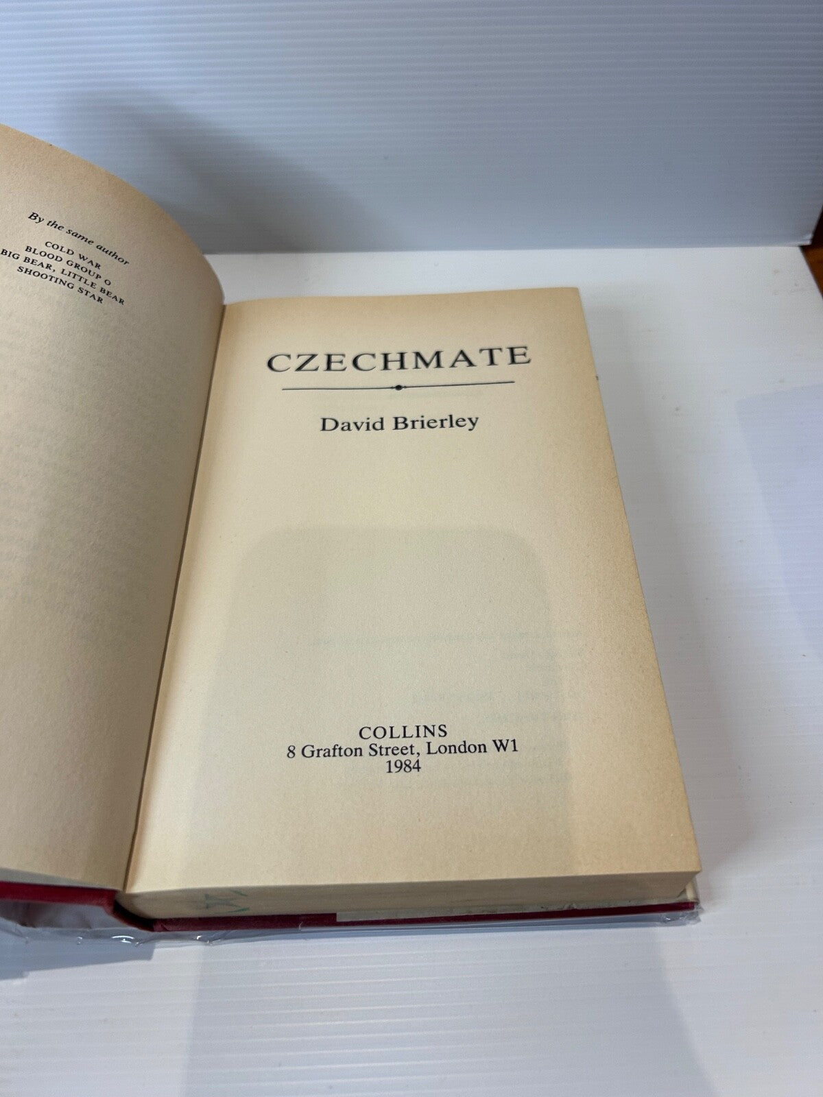 David Brierley Czechmate 1984 1st UK Edition HC DJ Collins Thriller 348pp