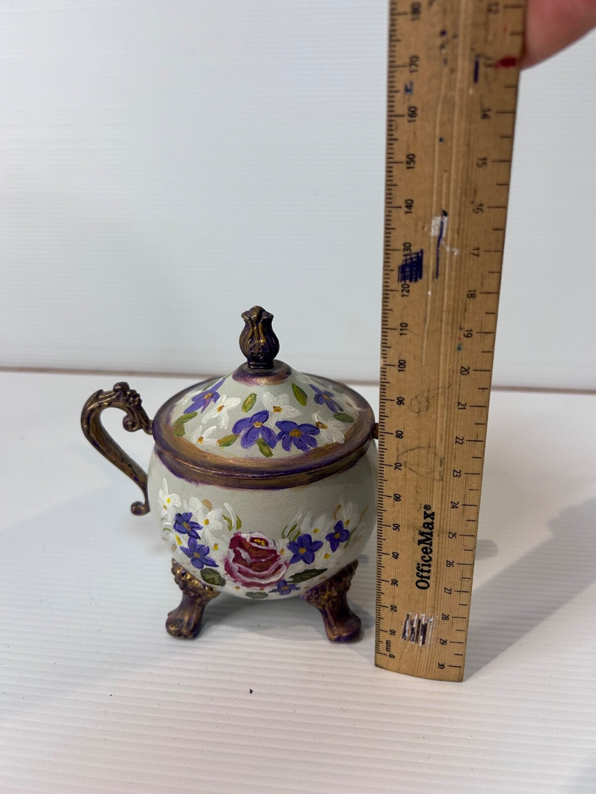 Antique Silver Plated Tea Set Refurbished Hand Painted by Beverley Shearer 2007