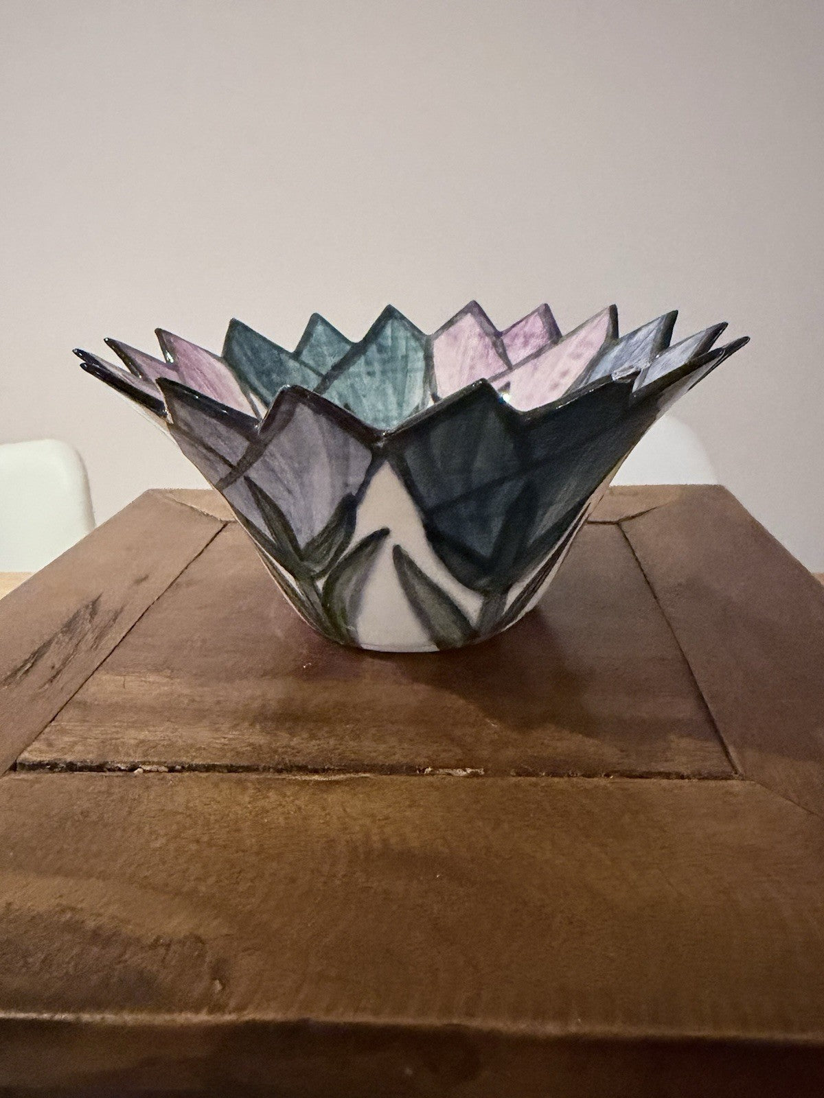 Vintage Peggy Callahan Studio Pottery Bowl Australia Floral Signed 