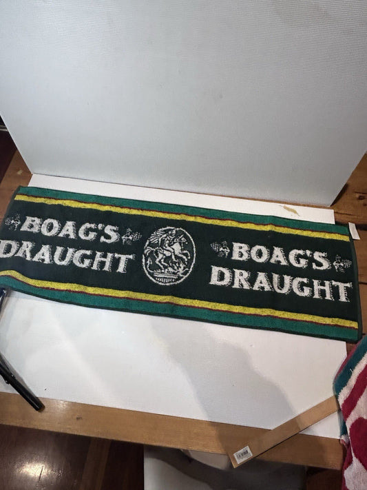Vintage Boag’s Draught Bar Mat Beer Towel Green Pub Brewery Man Cave 89cm