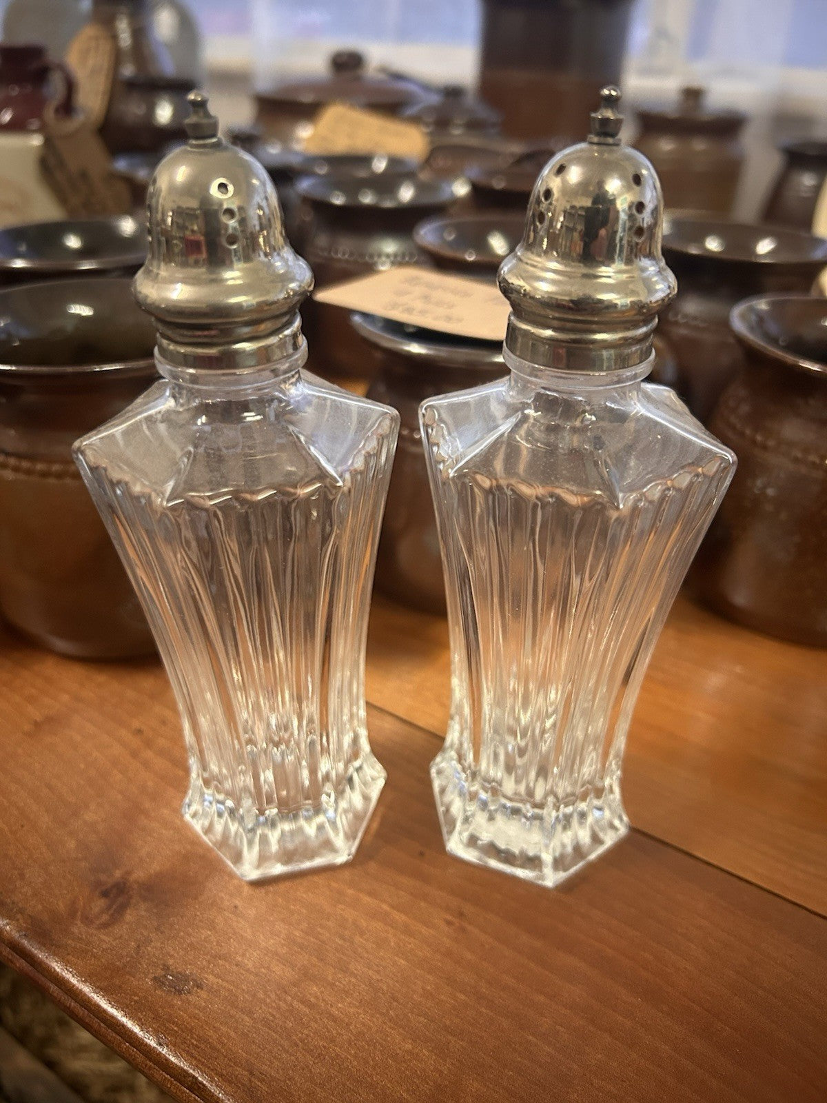 Vintage Mikasa Crystal Salt & Pepper Shakers – Set of Two