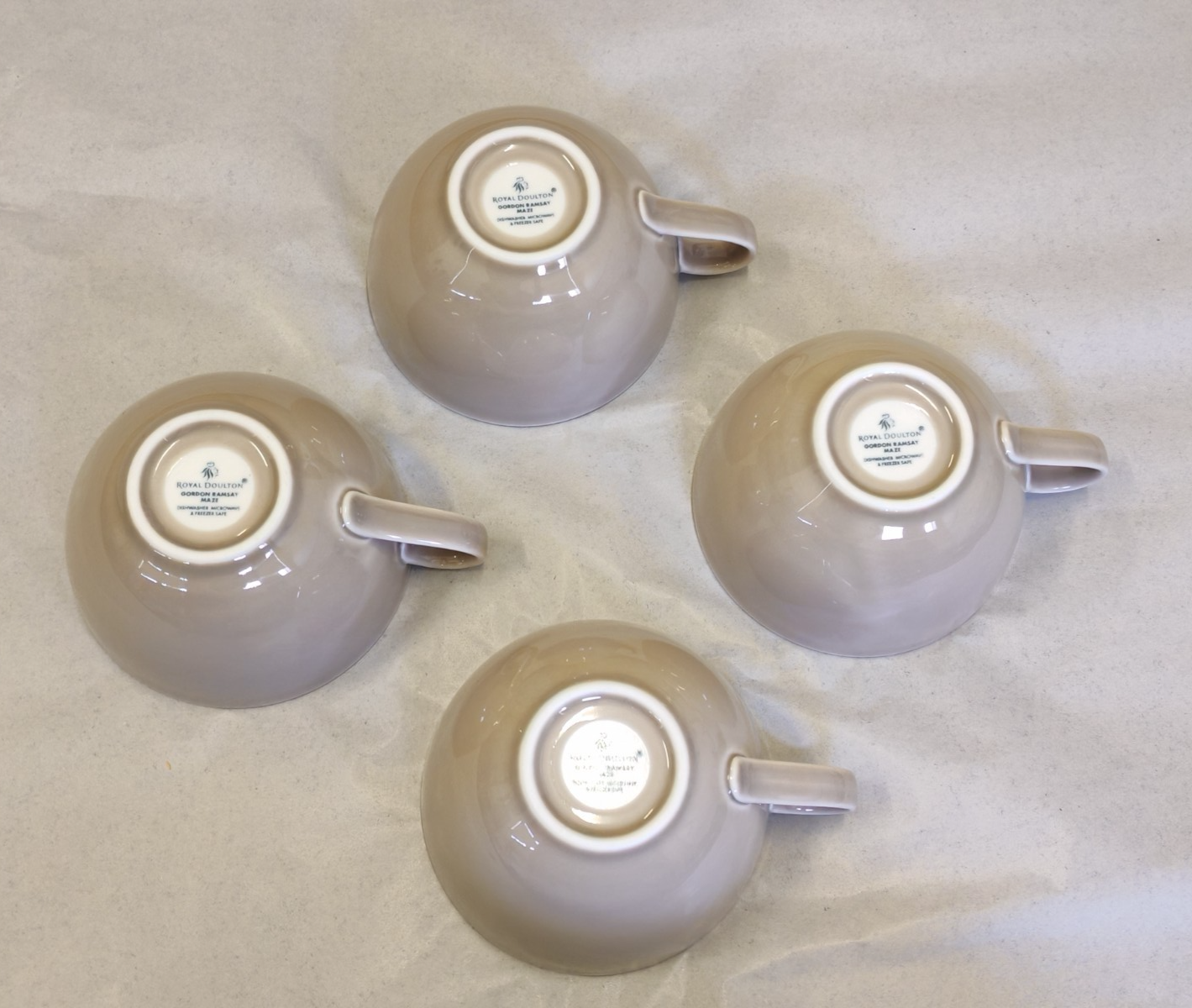 Royal Doulton Gordon Ramsay Taupe Stoneware Cups – Set of 4
