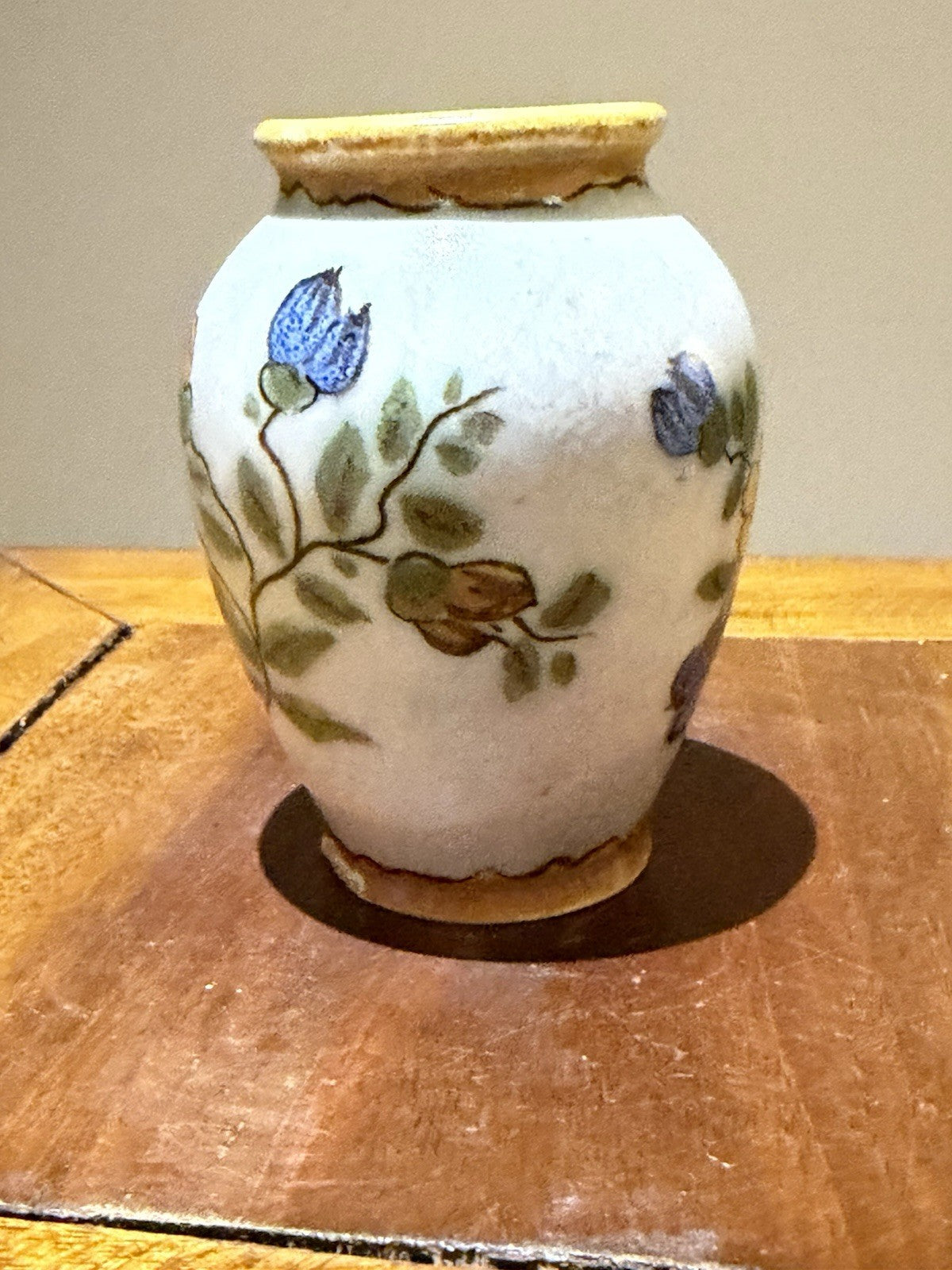 Royal Zuid Holland Gouda Vase Floral Hand Painted Dutch Pottery 1829 8cm Tall
