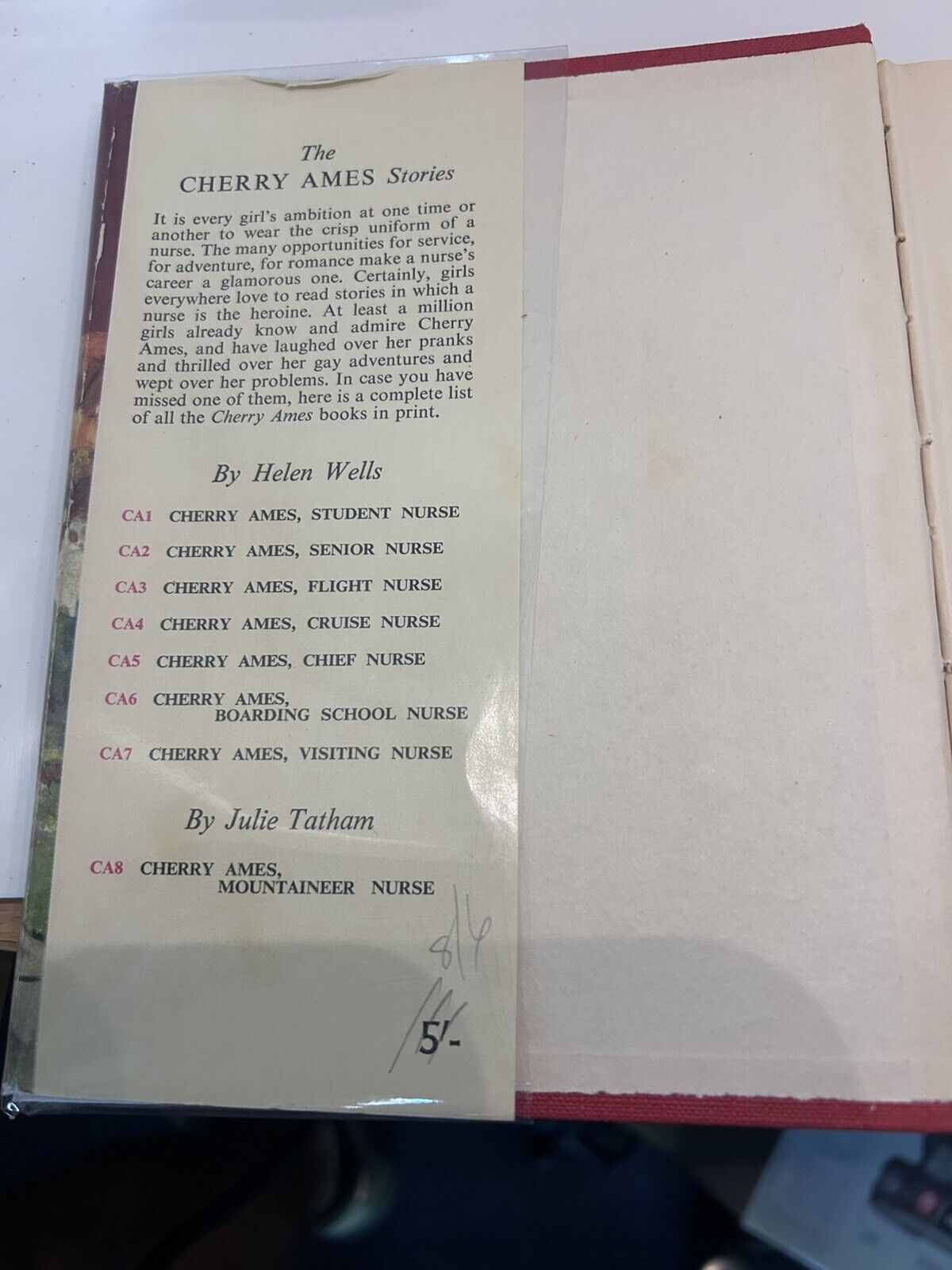Vintage Cherry Ames Senior Nurse 1957 by Helen Wells with Dust Jacket
