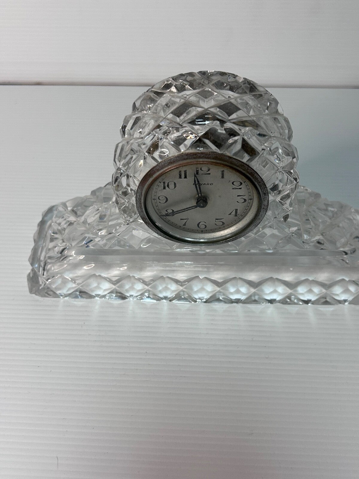 1930s French Art Deco Bayard Crystal Desk Clock – Duverdrey & Bloquel - working
