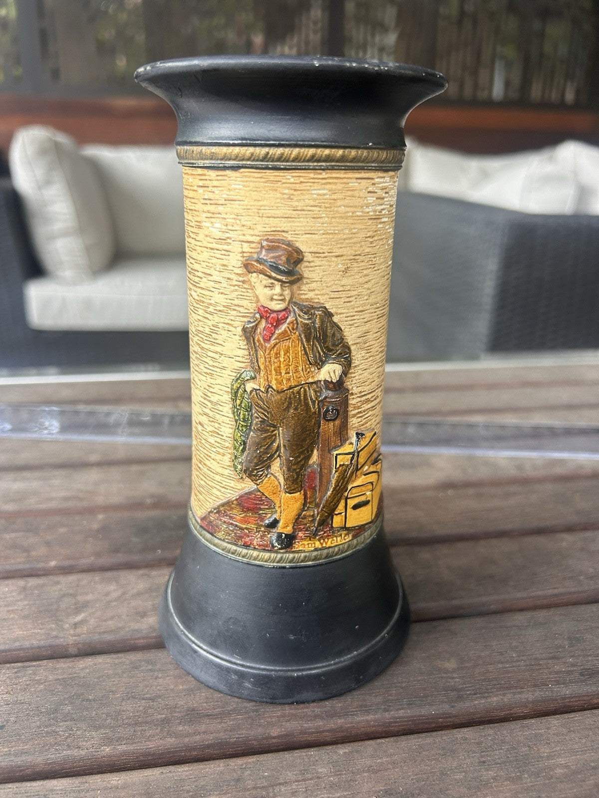 Bretby Pottery Sam Weller Dickens Ware Style Vase England c1921–24 18cm