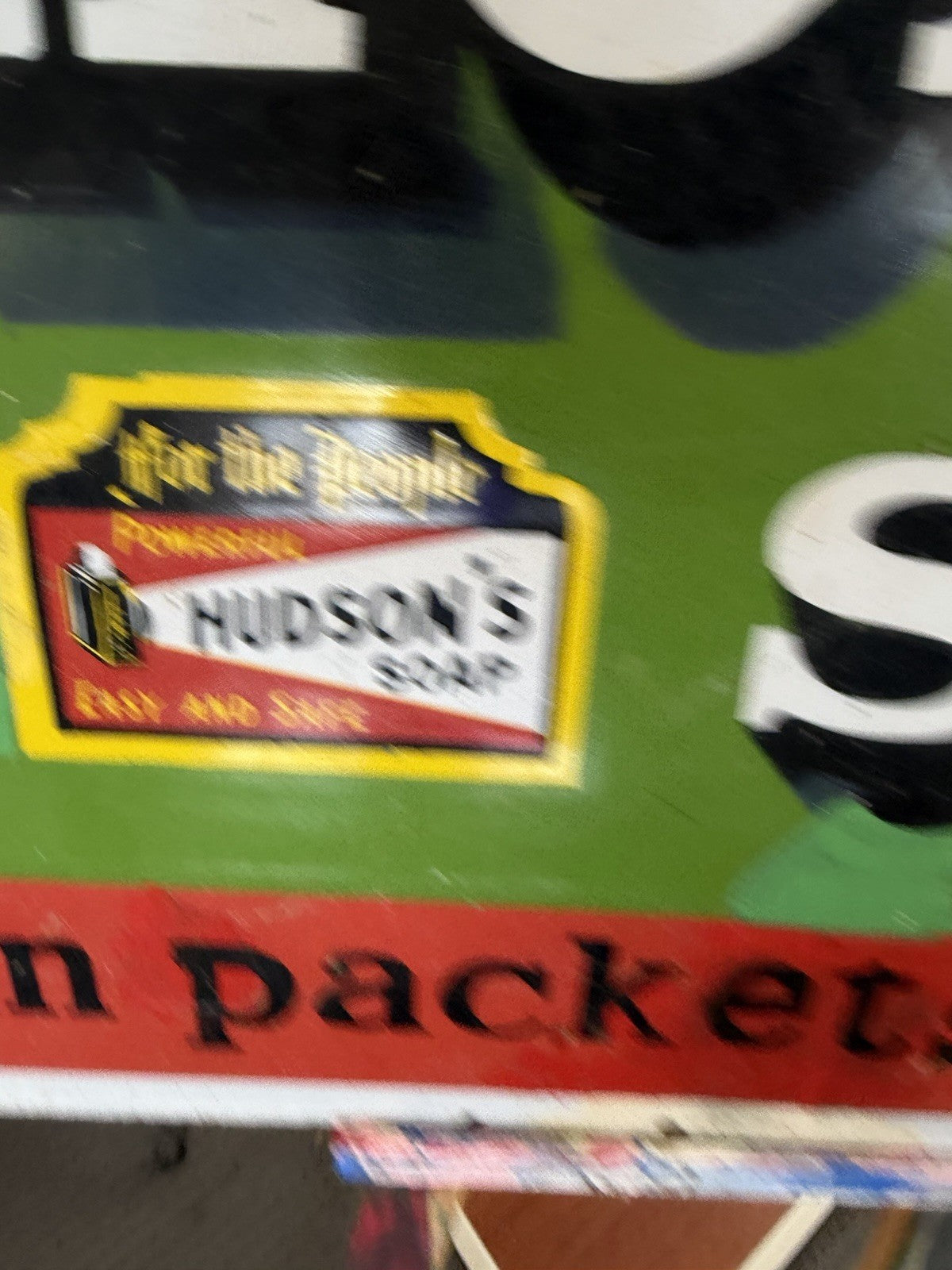 Hudson’s Soap Enamel Sign A Simpson Adelaide Antique Advertising 92cm