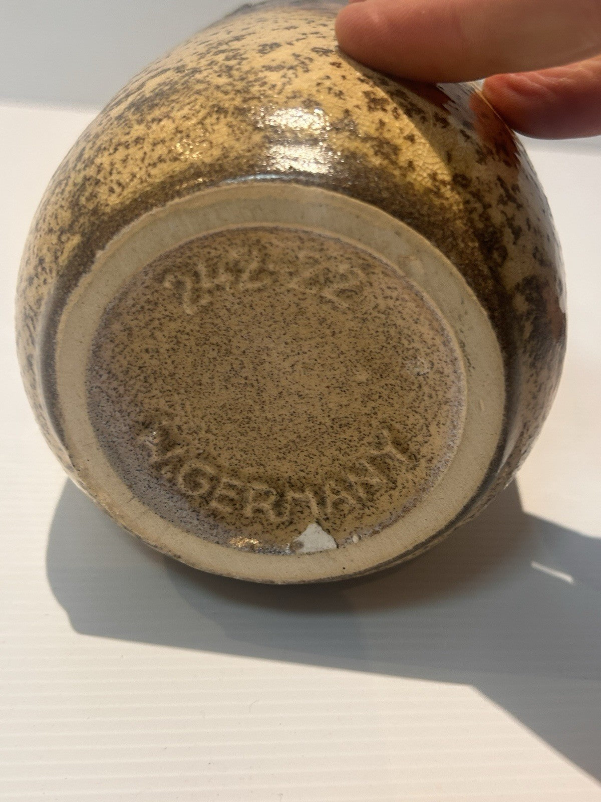 Scheurich Fat Lava Vase 242-22 West German Pottery 1960s 22cm Red Lava Glaze