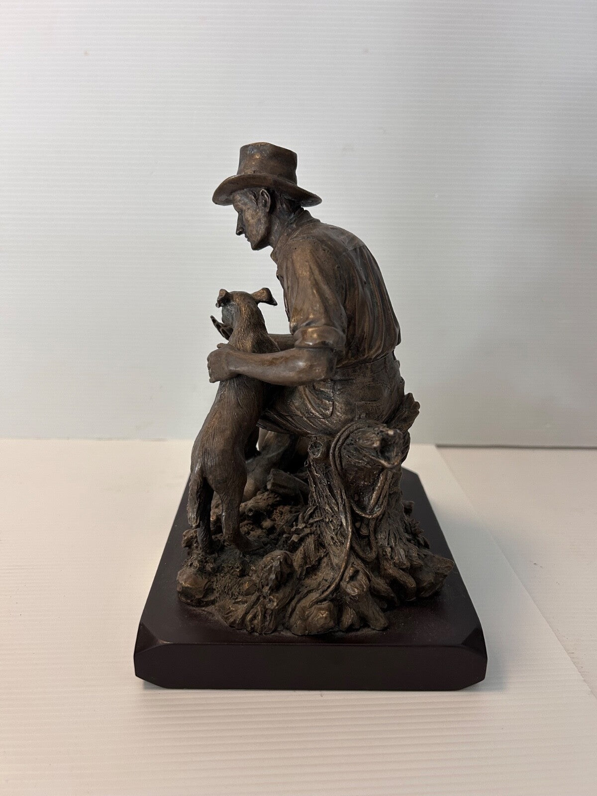 Outback Heritage Best Mates Figurine Man & Dog Bronze Style Sculpture