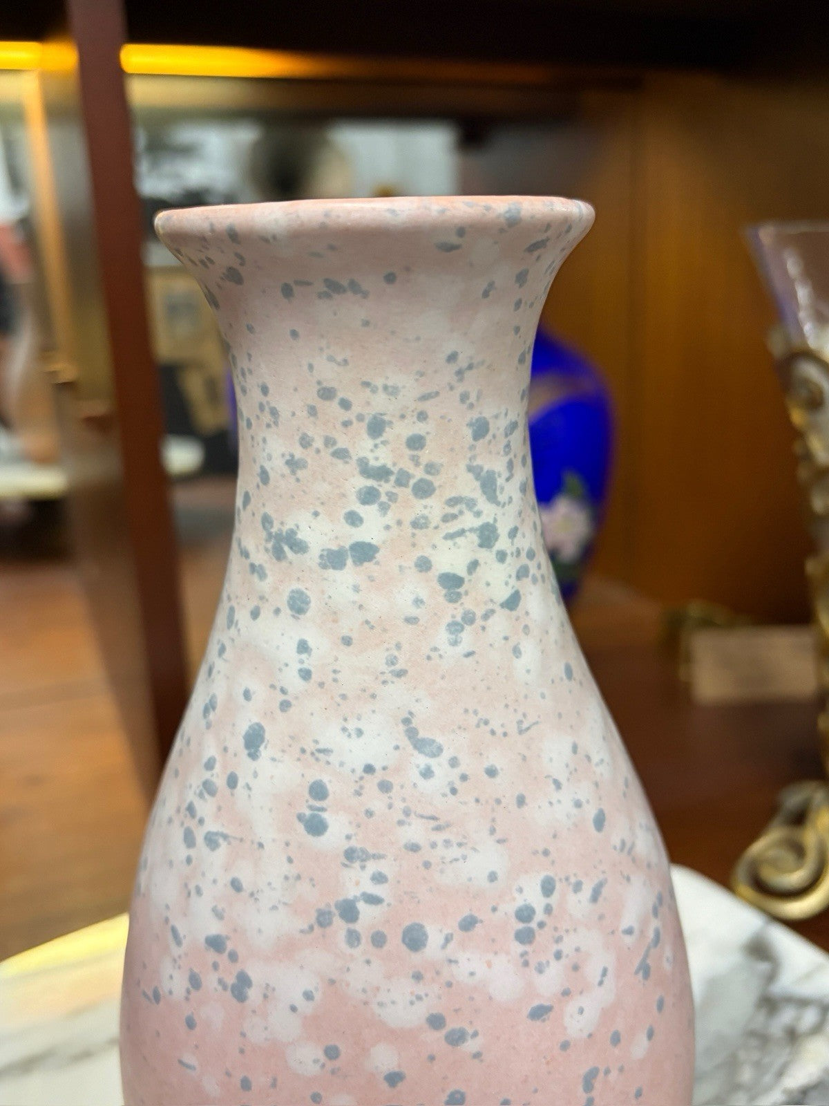 Scheurich 227-22 West German Pottery Vase Pink Fat Lava Mid Century WGP