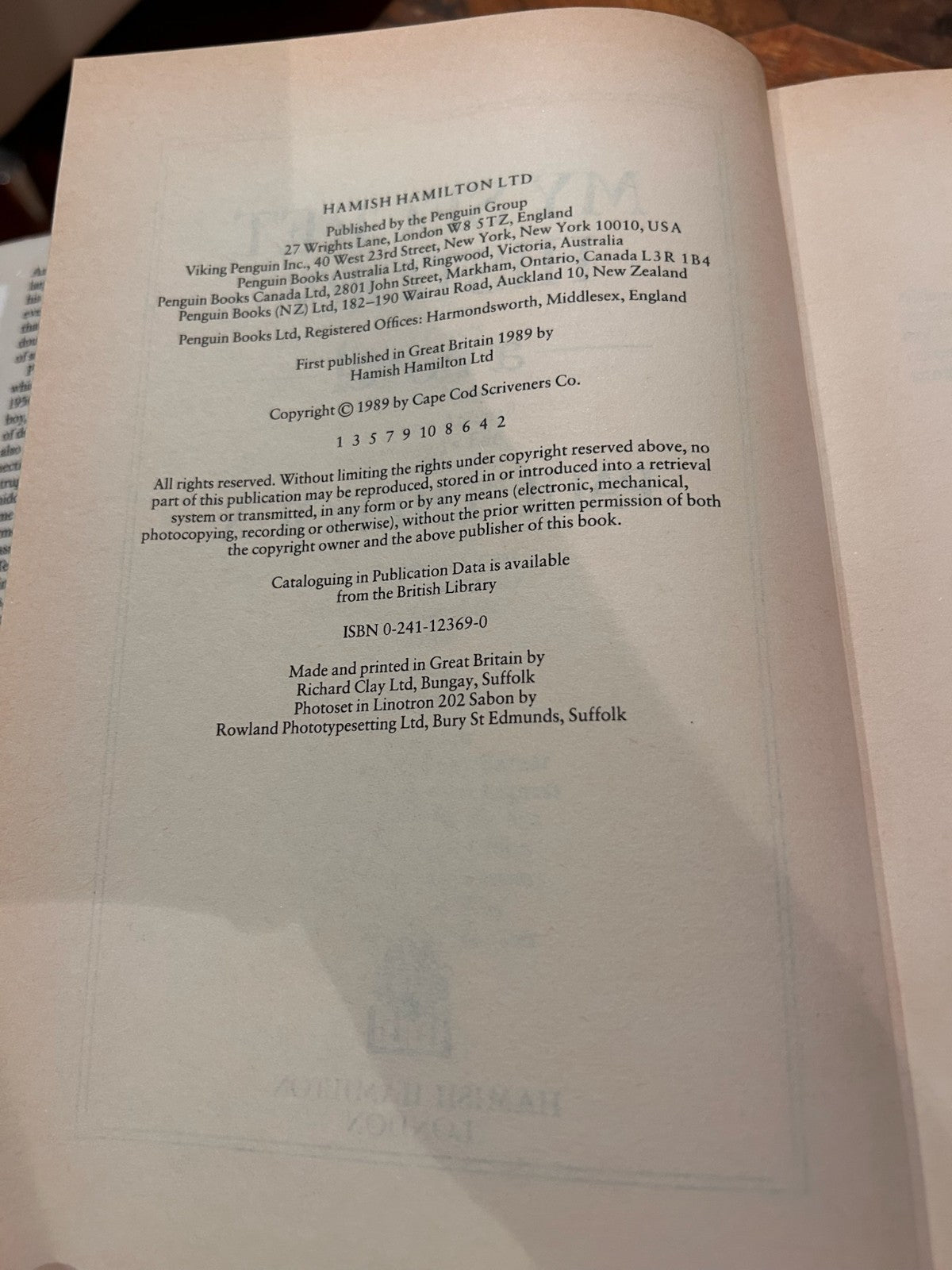 My Secret History - Paul Theroux | Hardcover 1989 First UK Edition |