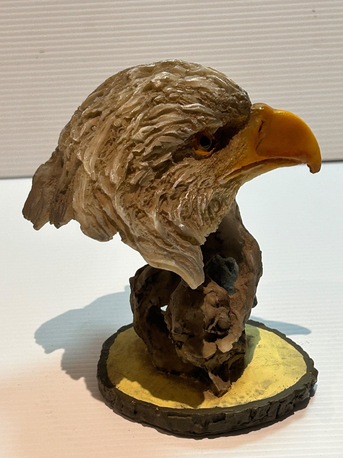 Vintage Resin Eagle Head Bust Sculpture 14cm Wildlife Bird of Prey Figurine