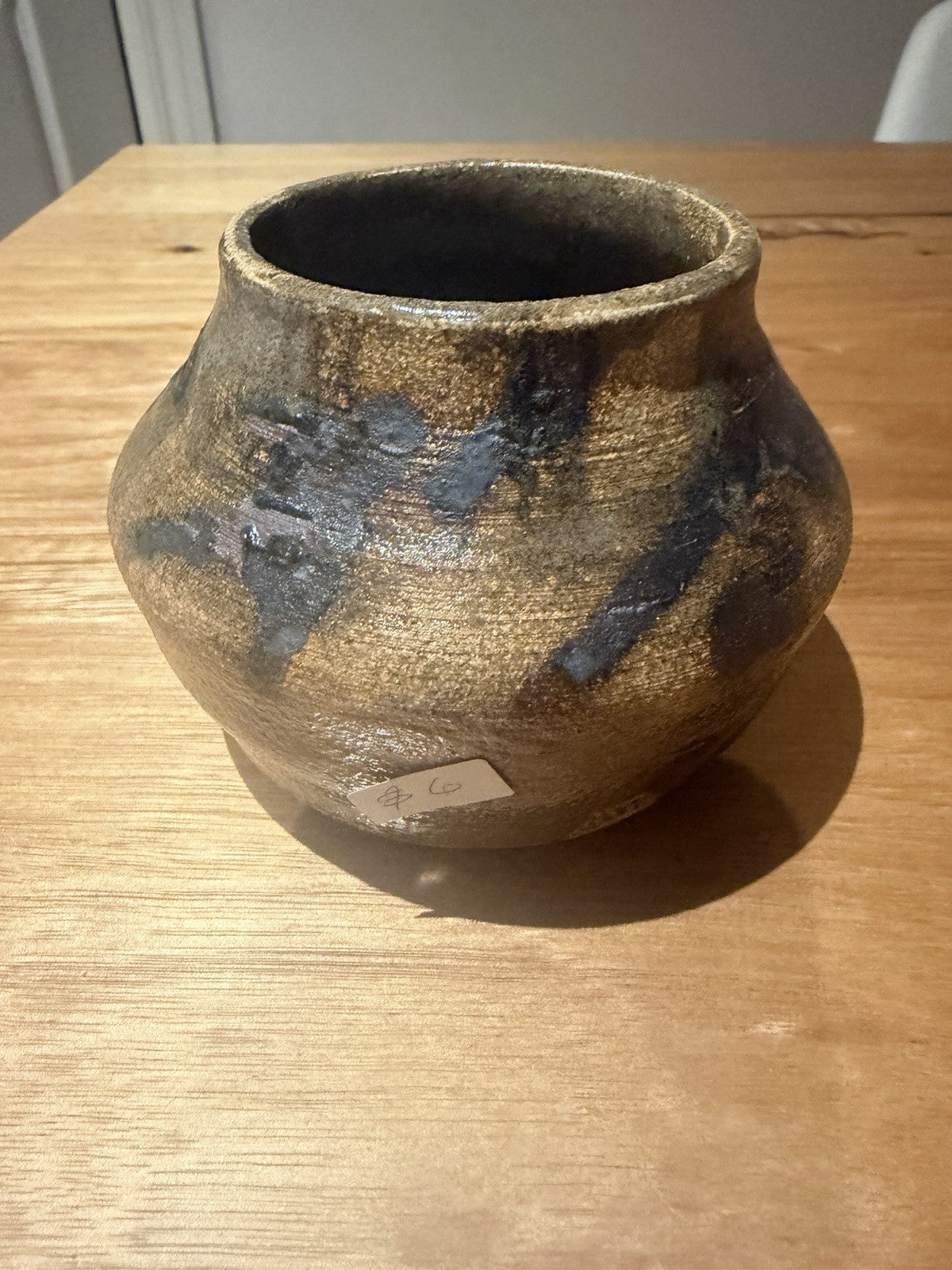 Vintage Australian Studio Pottery Vase Signed SW Joan Nun Abstract Glaze