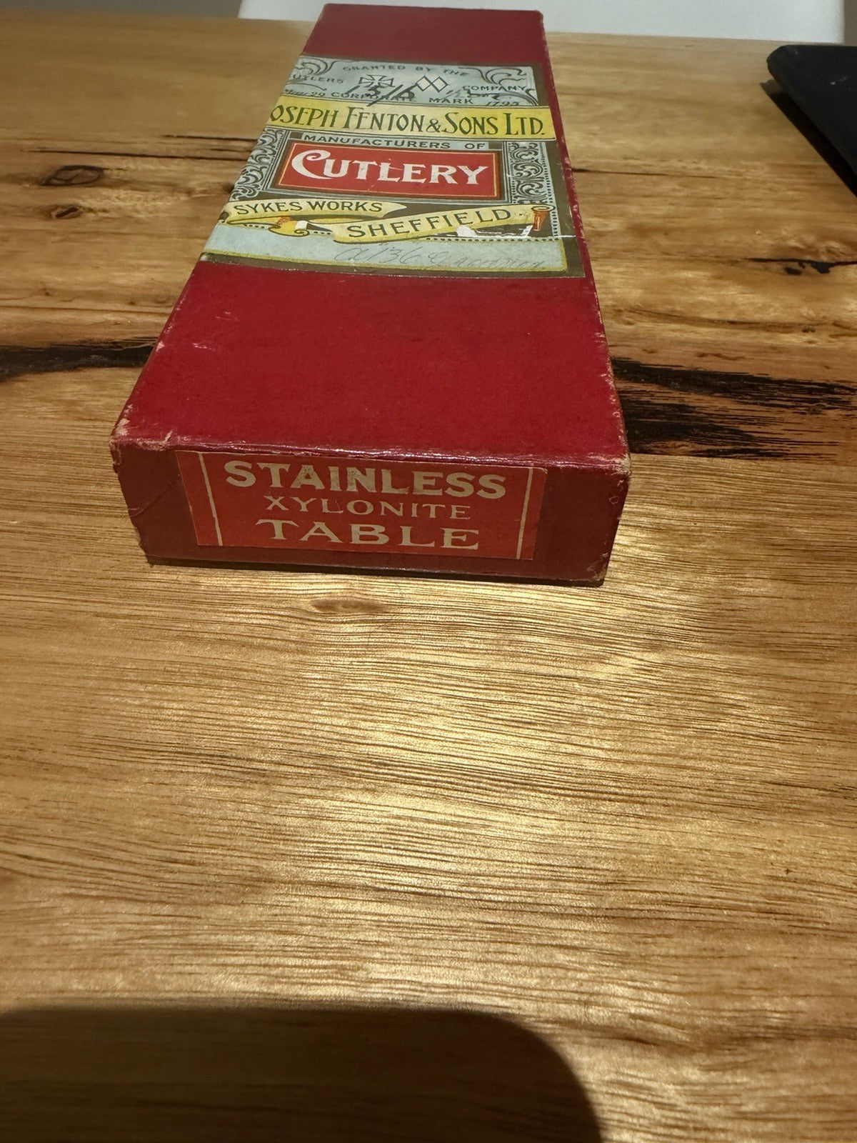 Joseph Fenton Sheffield Vintage 6 Xylonite Table Knives Original Box Circa 1921