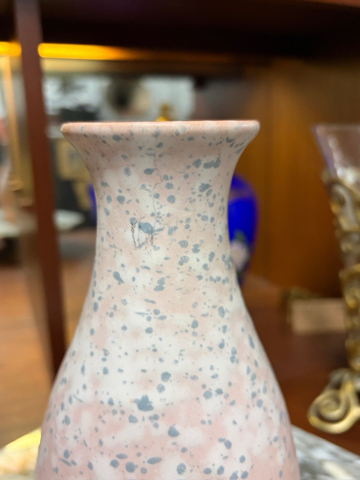 Scheurich 227-22 West German Pottery Vase Pink Fat Lava Mid Century WGP