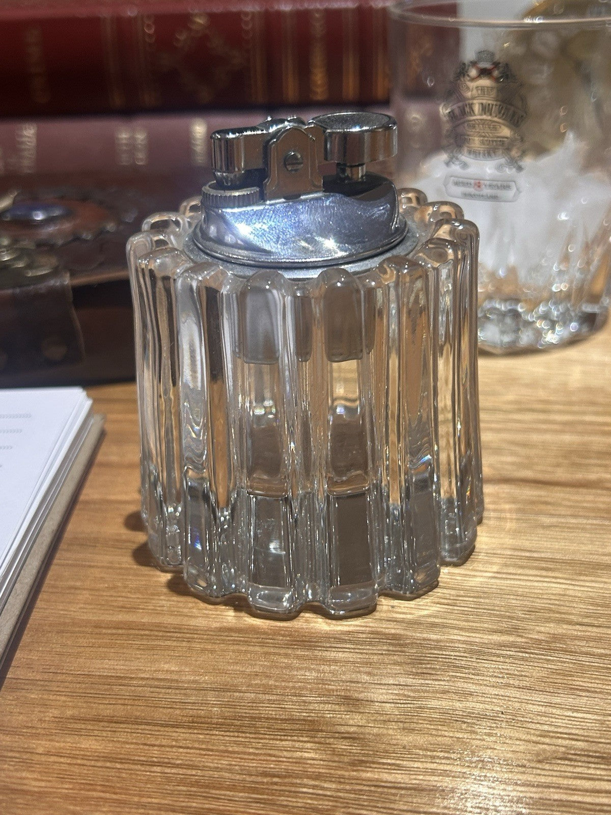 Vintage Koei Unicon Japan Glass Table Lighter Retro Desk Lighter - UNTESTED