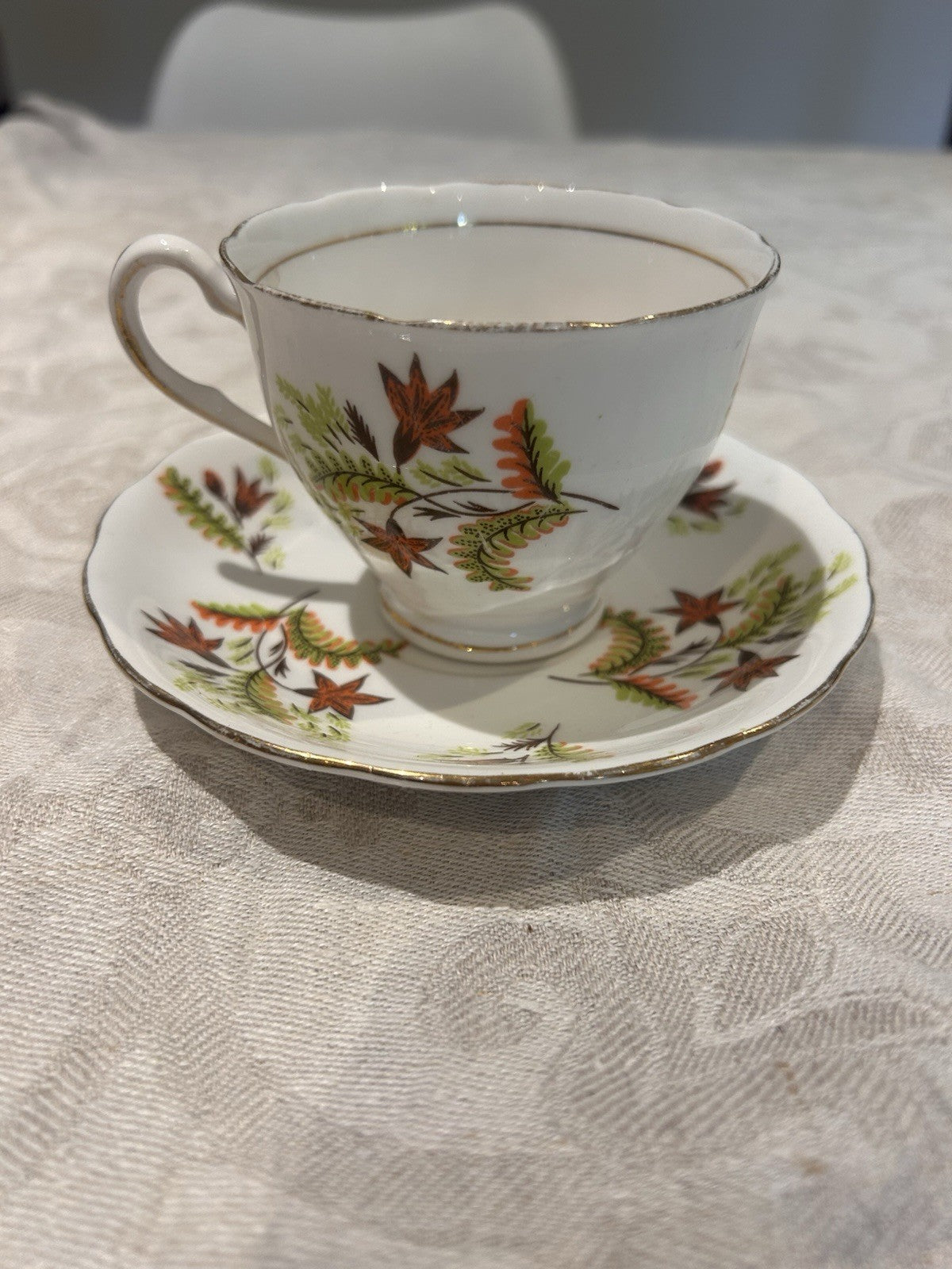 Vintage Colclough Bone China Tiger Lily Teacup & Saucer – England