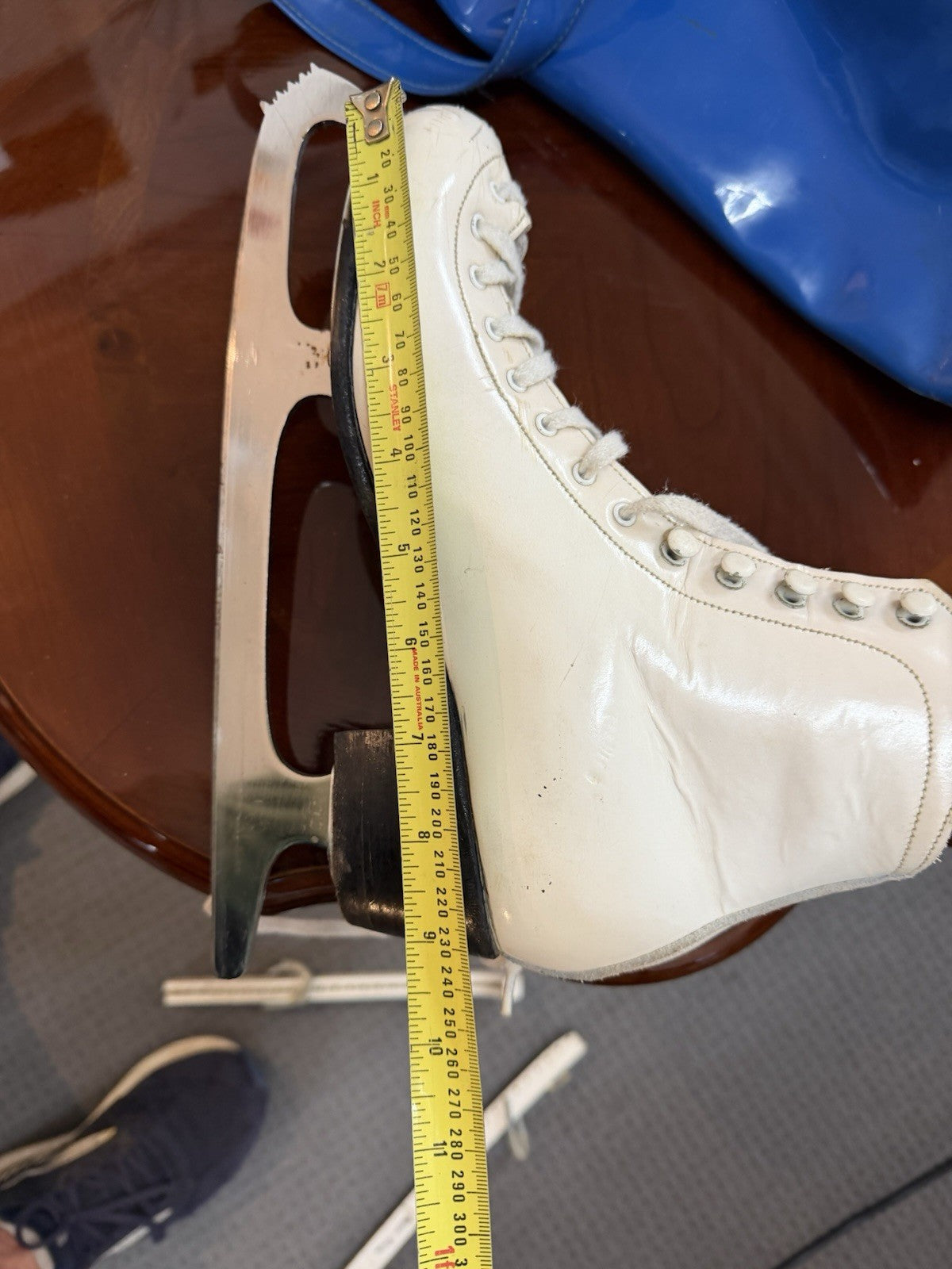 Vintage T Altamura Ice Skates MK Ice Time Blades Blue Skating Carry Bag