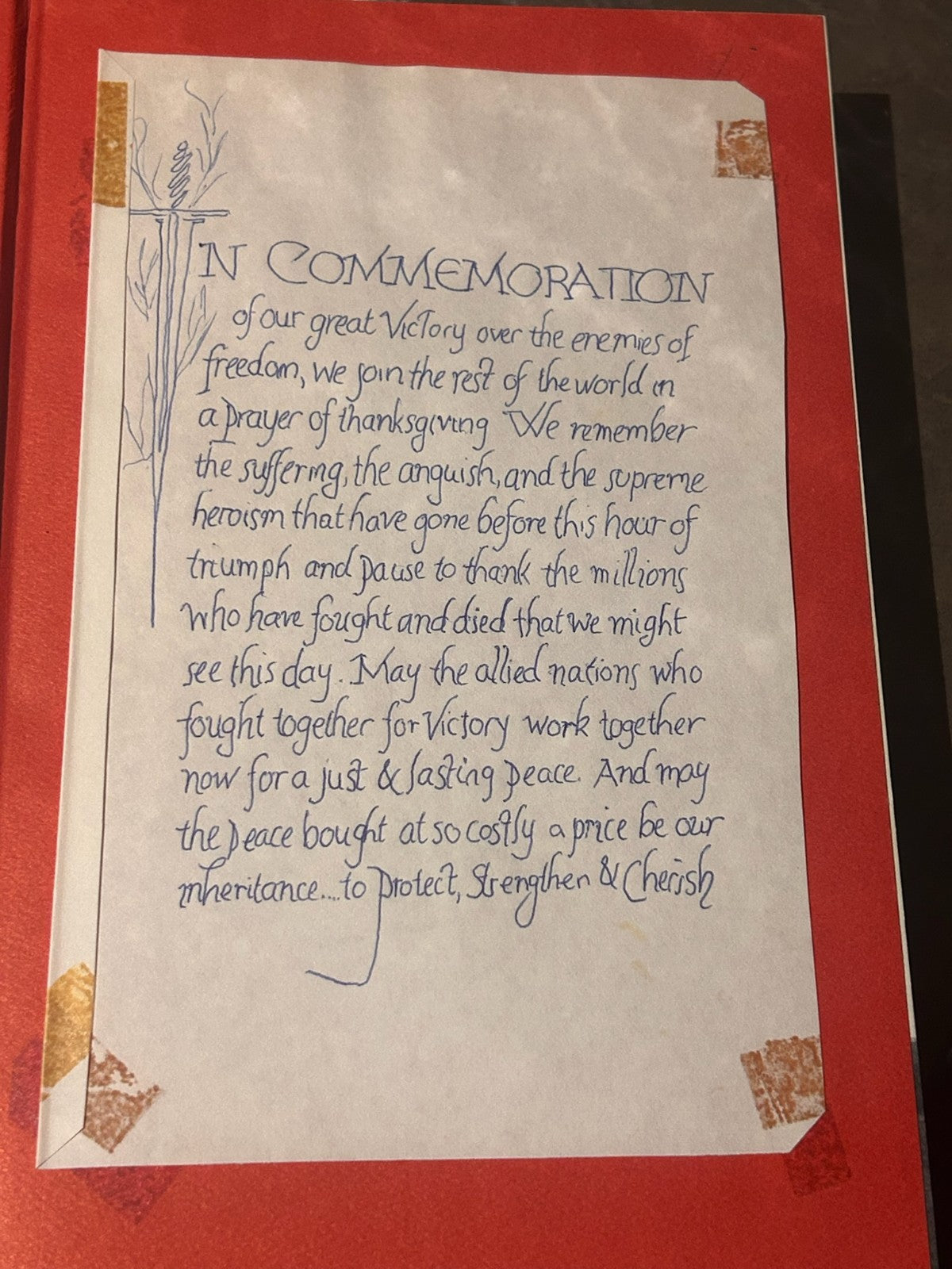 WWII Remembrance Calligraphy c1945 + The Six Years War Book 1973 Australia