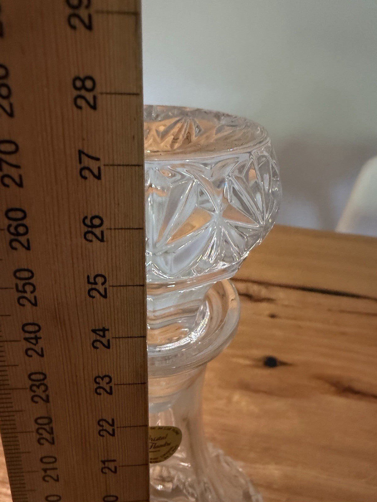 Cristal de Flandre France 24% Lead Crystal Decanter Stopper Vintage 27cm