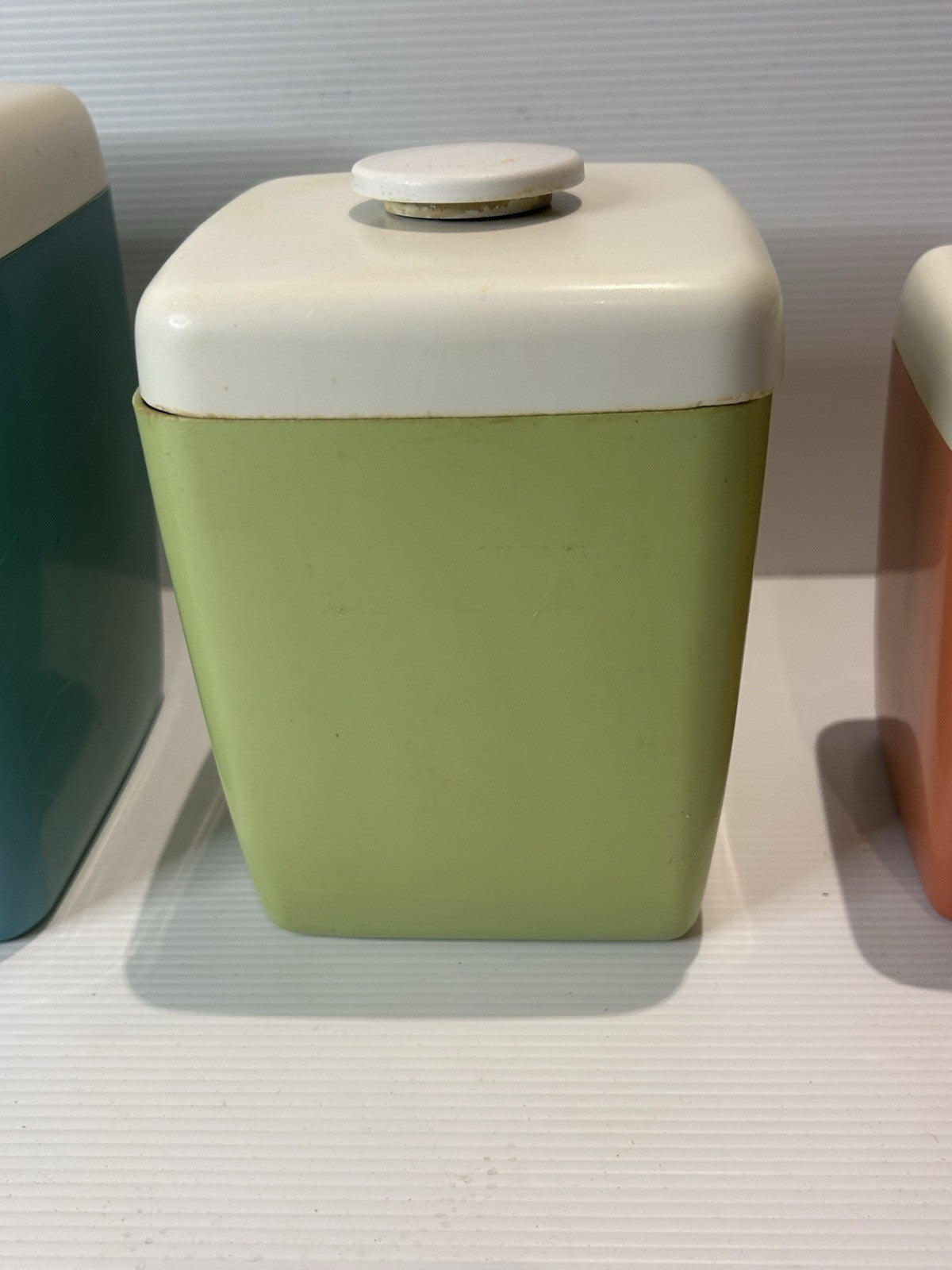 Vintage Nally Kitchen Canisters Set of 4 – Sugar Rice Tea Coffee Retro 1950s