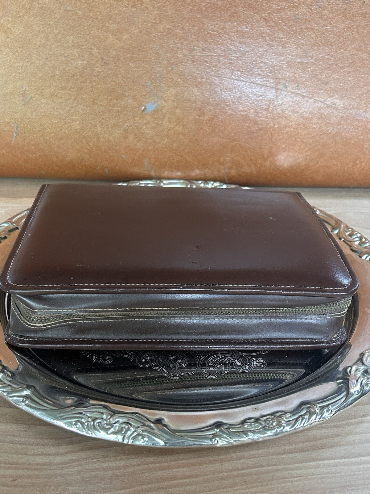 Vintage Gentleman’s Travel Grooming Set 1950s Brown Leather Shaving Kit