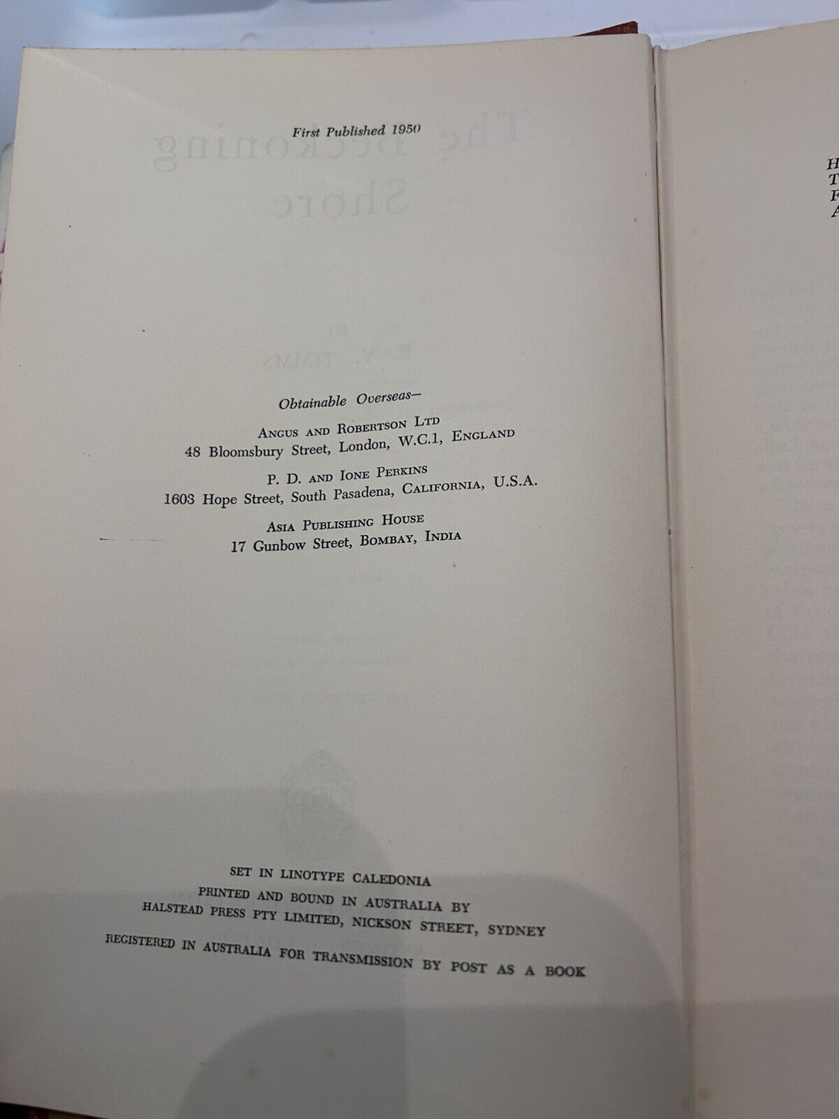 2 X 1st Edition The Beckoning Shore (1950)  & The Challenge (1952)  E. V. Timms
