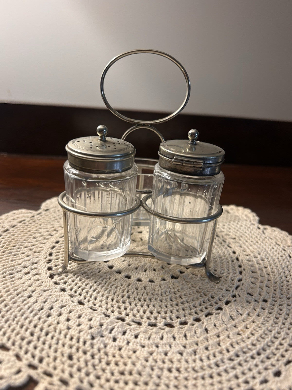 Vintage EPNS & Glass Cruet Set Made in England – Mustard, Pepper & Salt Trio