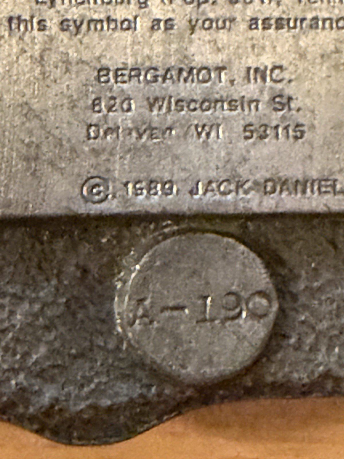 Jack Daniel’s Old No.7 1989 Bergamot Pewter Enamel Belt Buckle Lynchburg USA