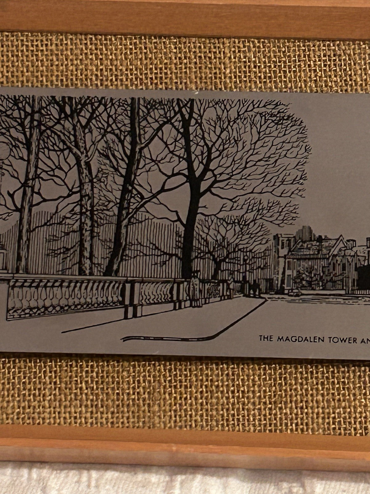 Omichways Oxford Magdalen Tower Stainless Steel Wall Plaque Framed Vintage 