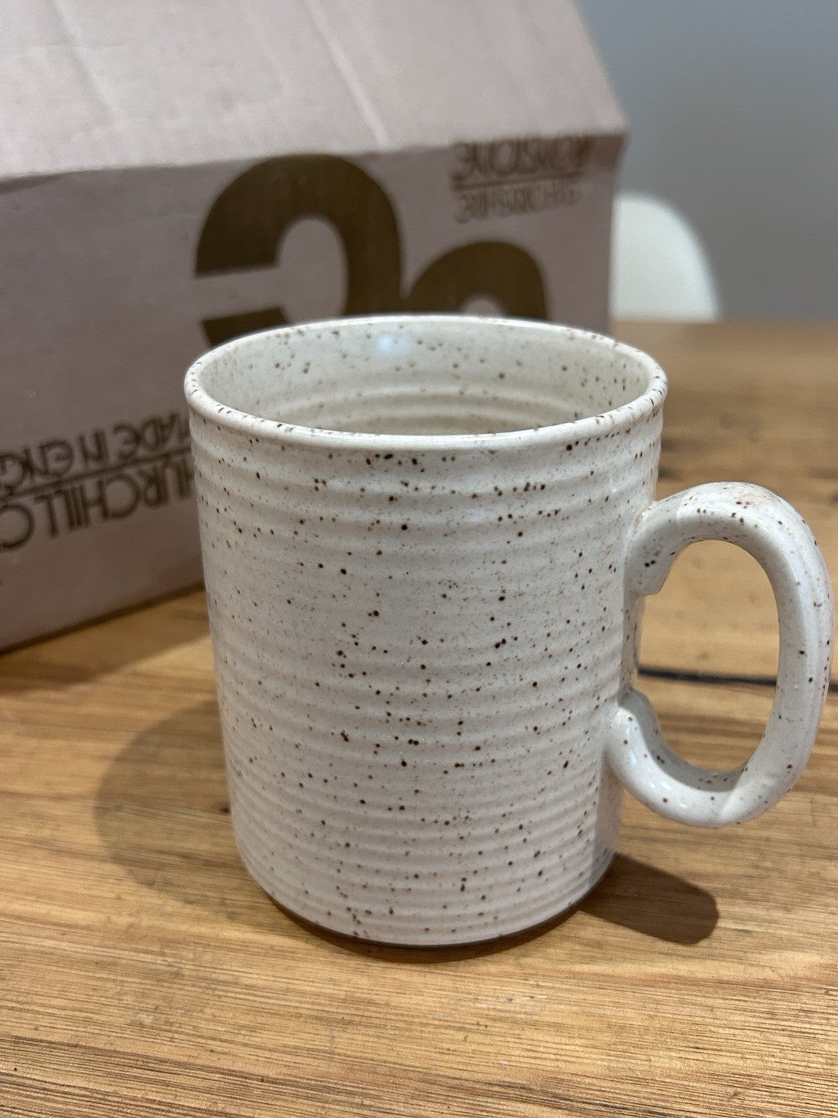 Vintage 1970s Churchill Homespun Stonecast Mugs – Set of 6 in Original Box