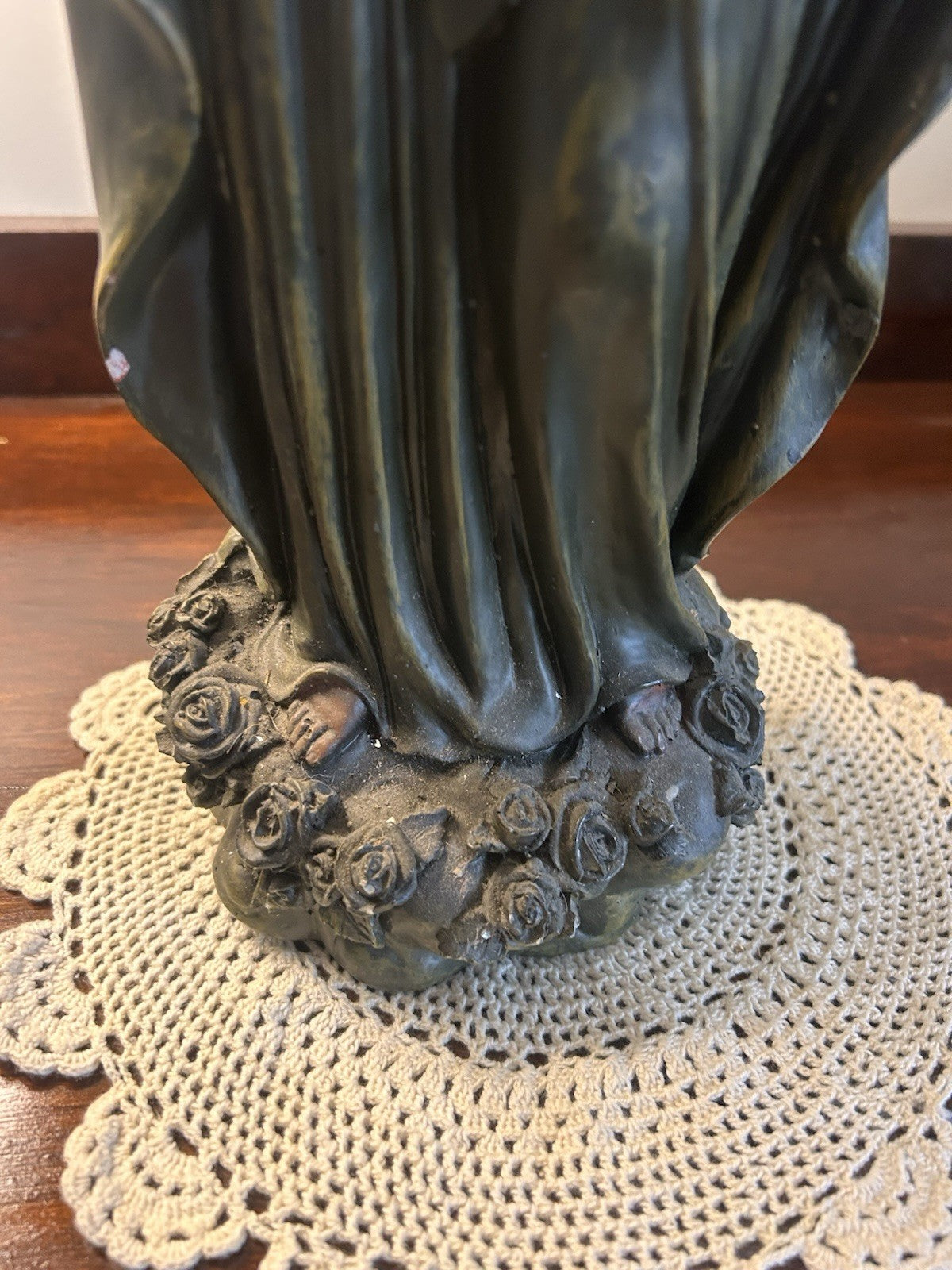 Vintage 1950s Virgin Mary Chalkware Statue Madonna 41cm Religious Figurine