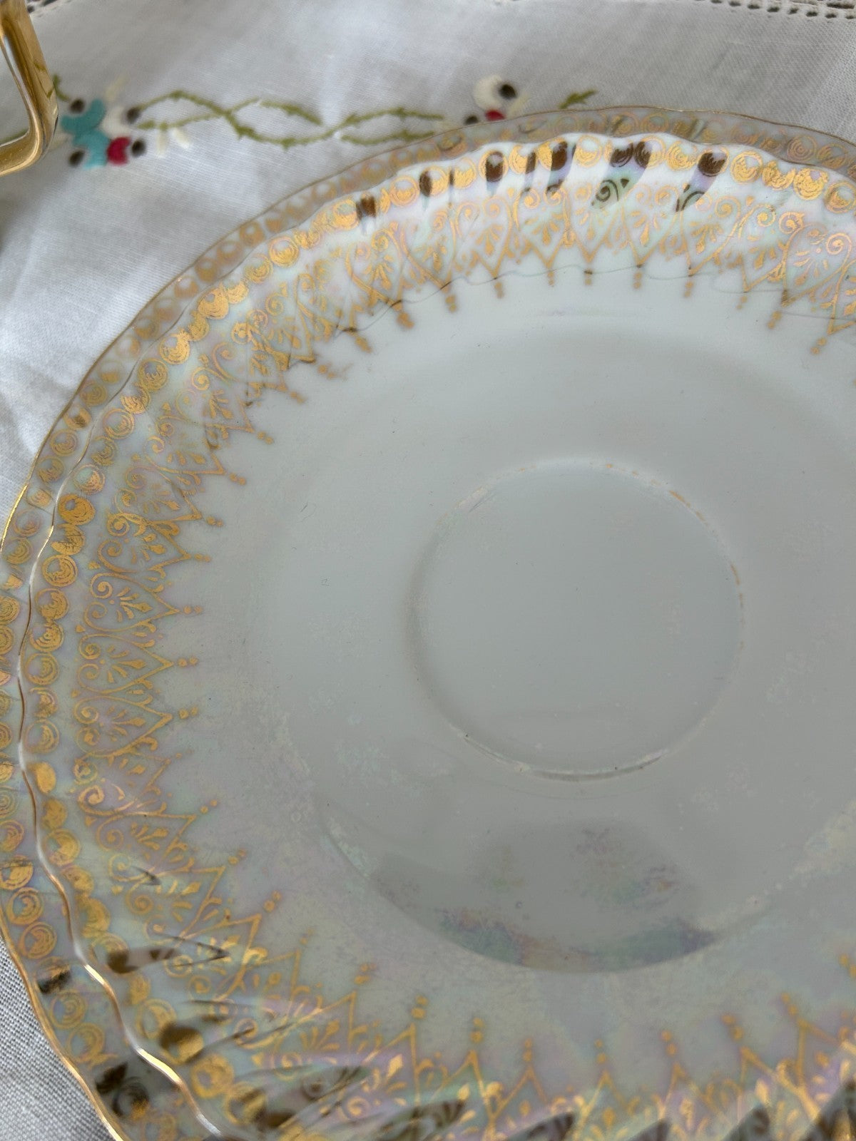 Westminster Fine China Trio Lustreware Tea Cup Saucer Plate Gold Gilt