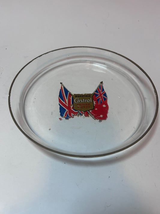 Castrol Wakefield glass bowl or ash tray Vintage 1930s to 1950s VERY RARE